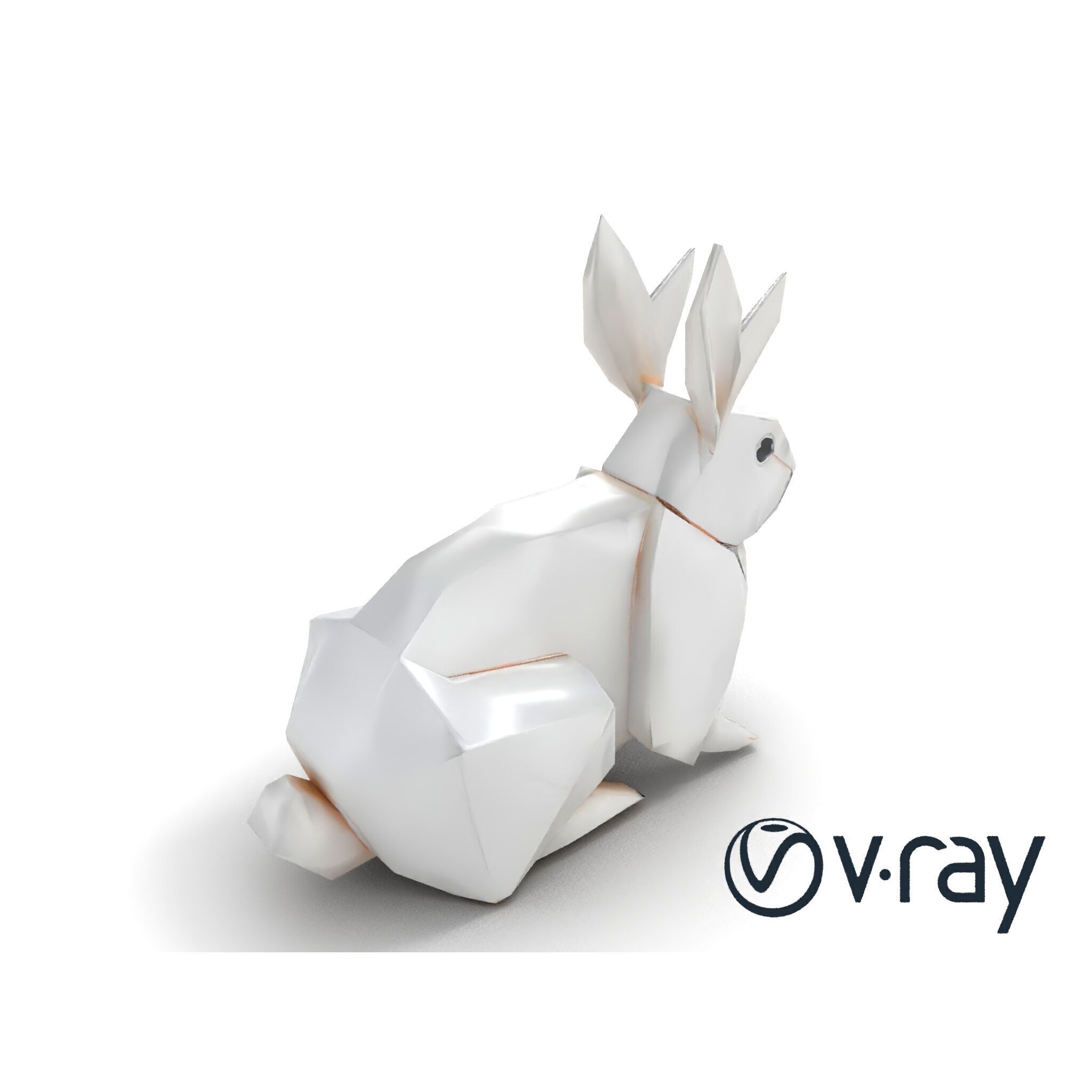 Origami Rabbit Sculpture Model Pack Low-poly 3D model_10