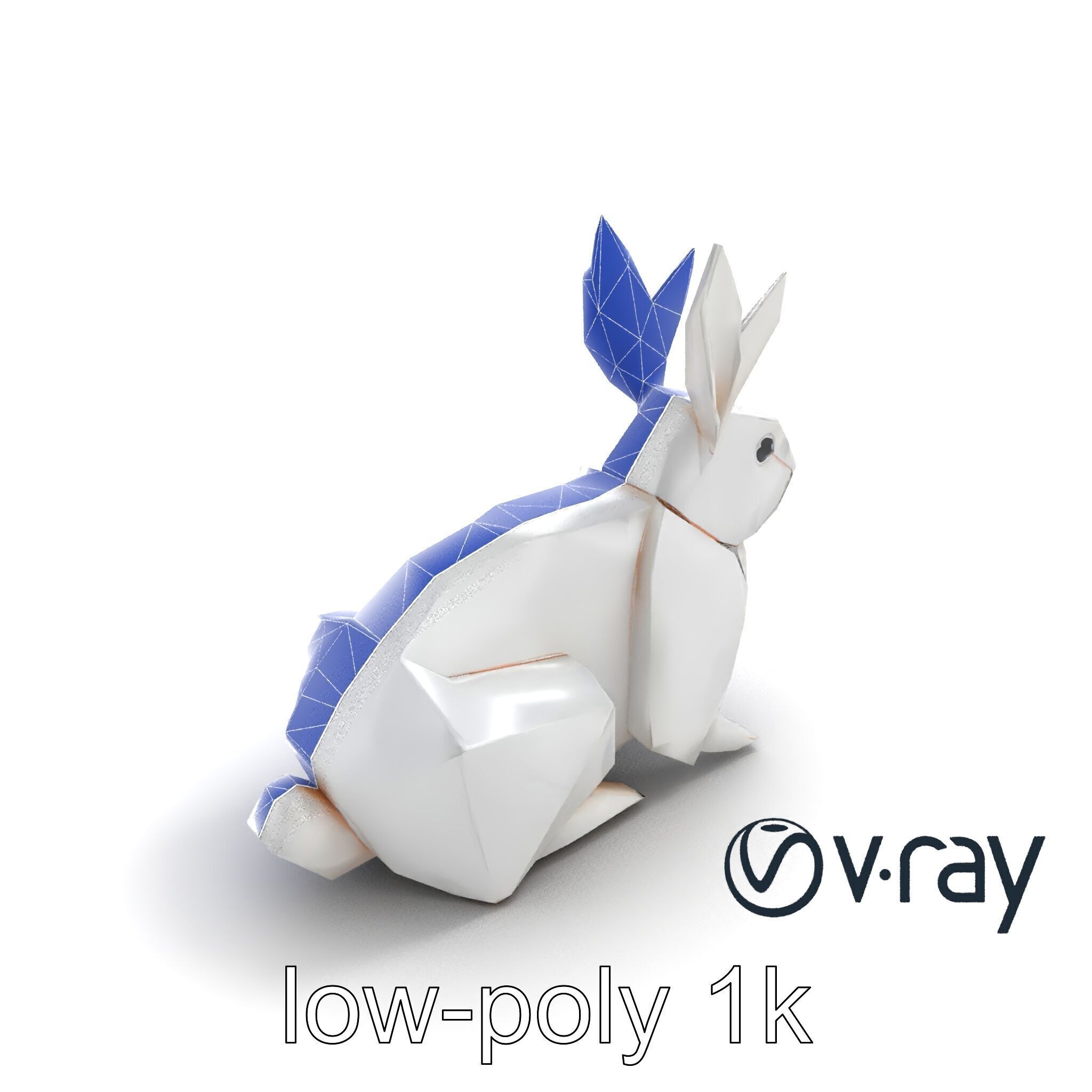 Origami Rabbit Sculpture Model Pack Low-poly 3D model_26