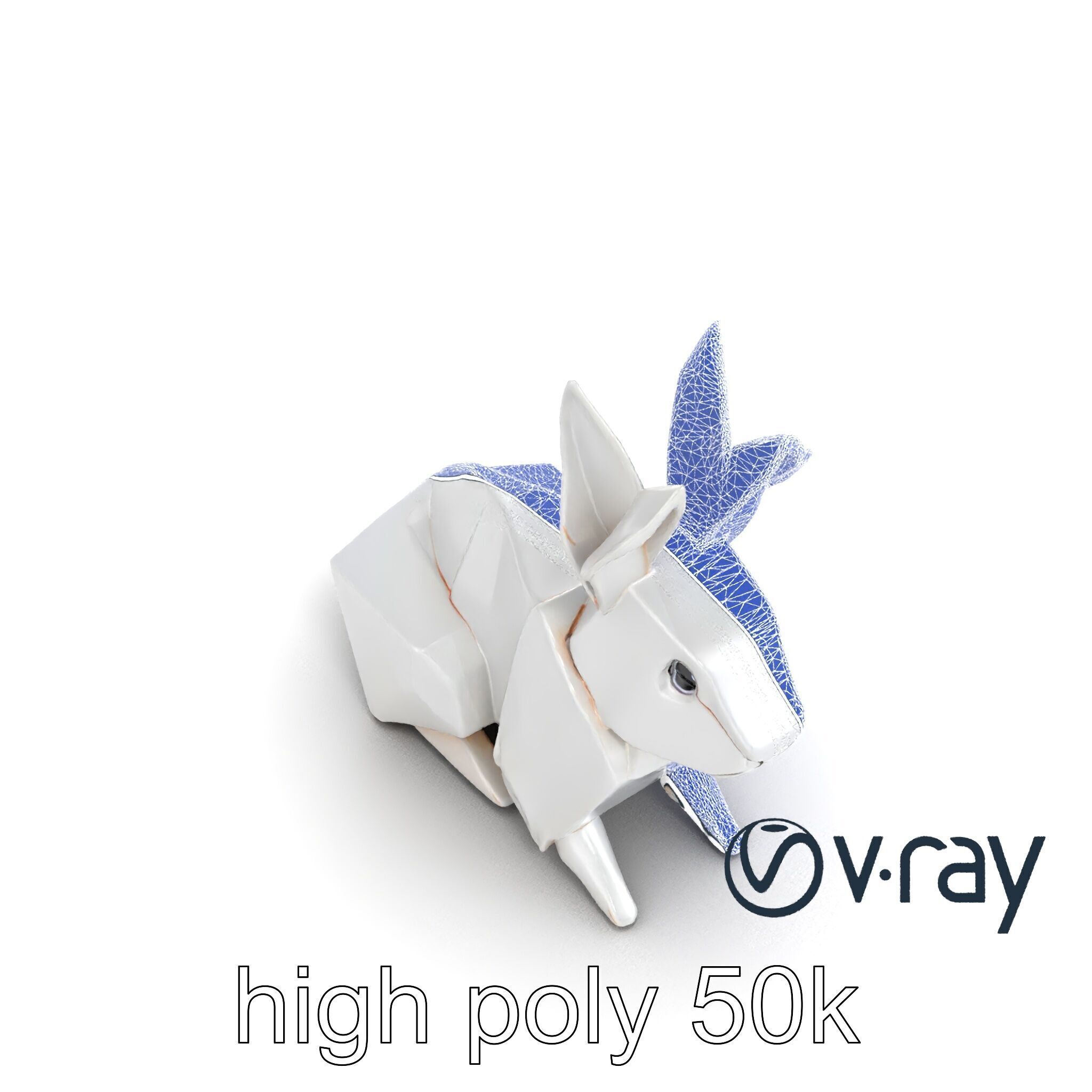 Origami Rabbit Sculpture Model Pack Low-poly 3D model_15