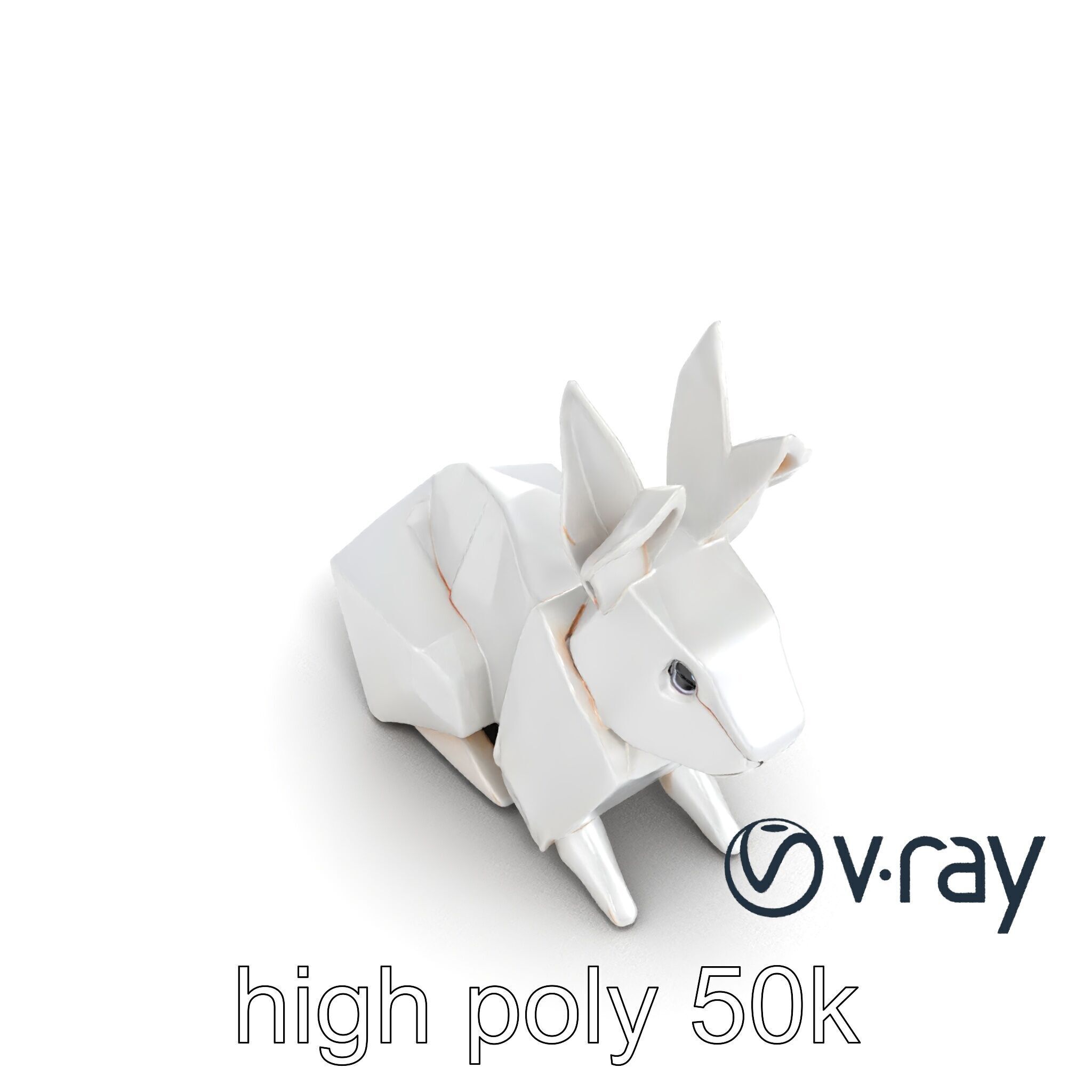 Origami Rabbit Sculpture Model Pack Low-poly 3D model_19