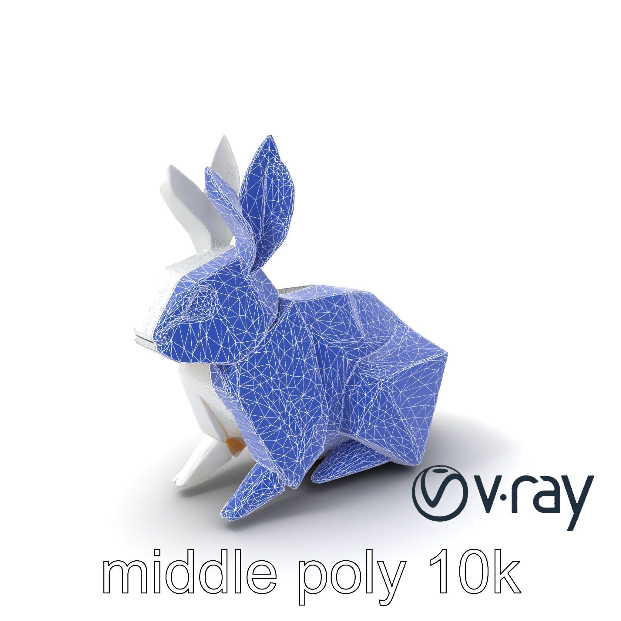 Origami Rabbit Sculpture Model Pack Low-poly 3D model_30