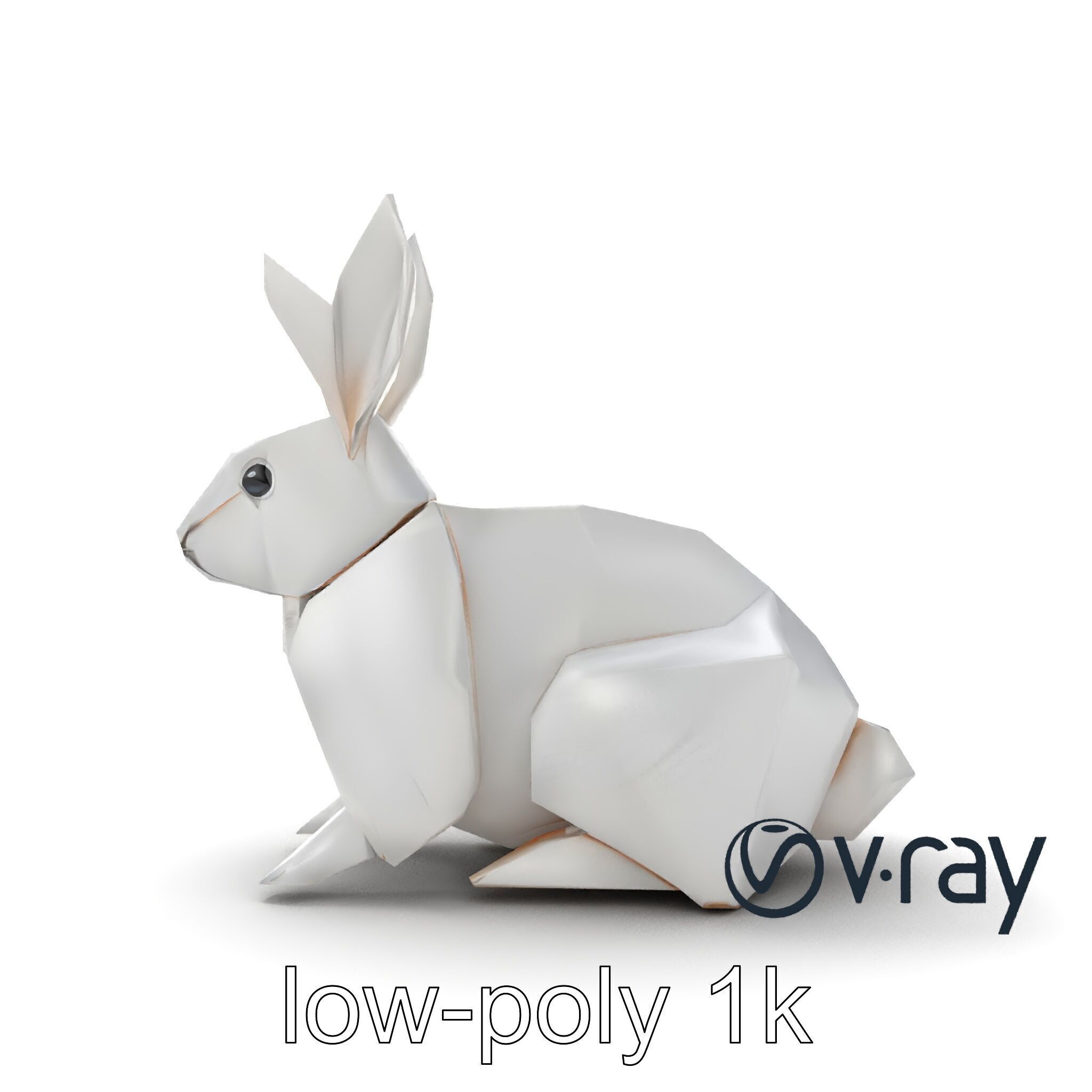 Origami Rabbit Sculpture Model Pack Low-poly 3D model_23