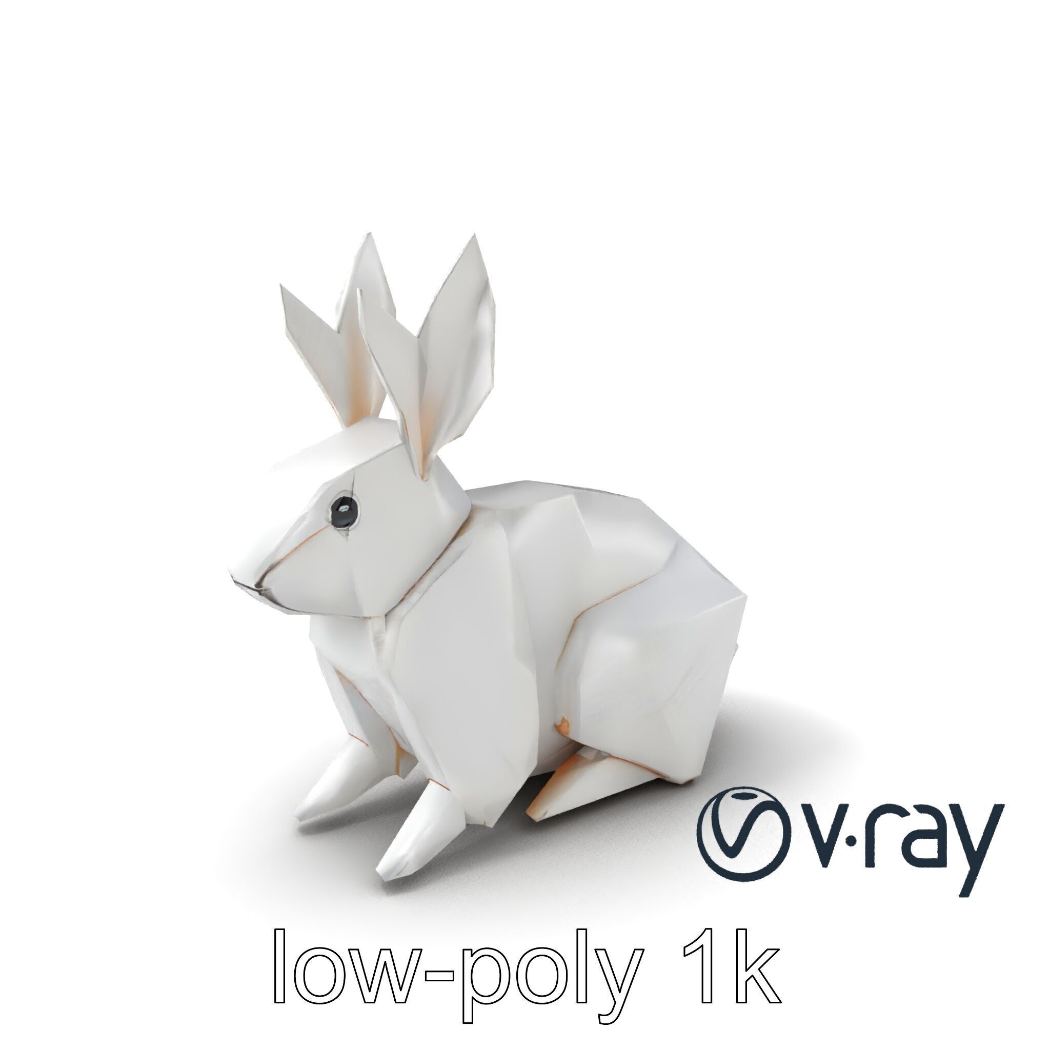 Origami Rabbit Sculpture Model Pack Low-poly 3D model_2