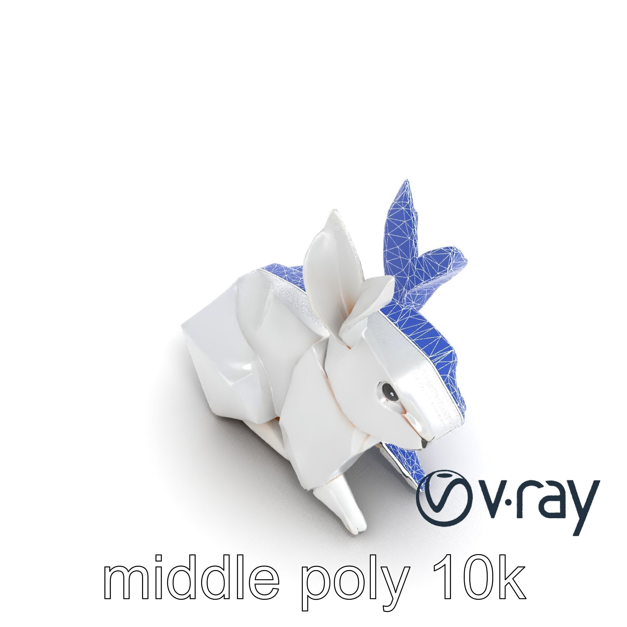 Origami Rabbit Sculpture Model Pack Low-poly 3D model_32