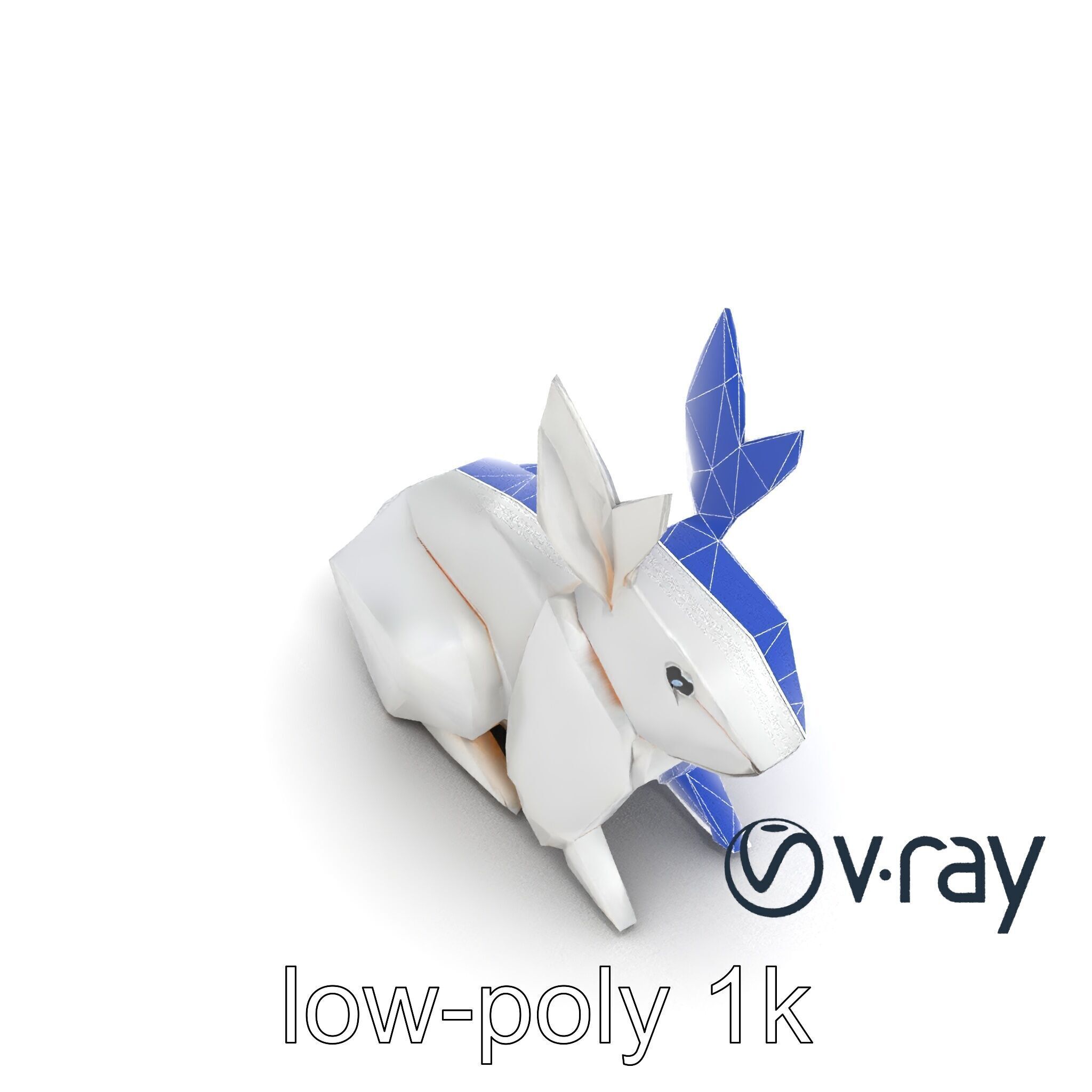Origami Rabbit Sculpture Model Pack Low-poly 3D model_17