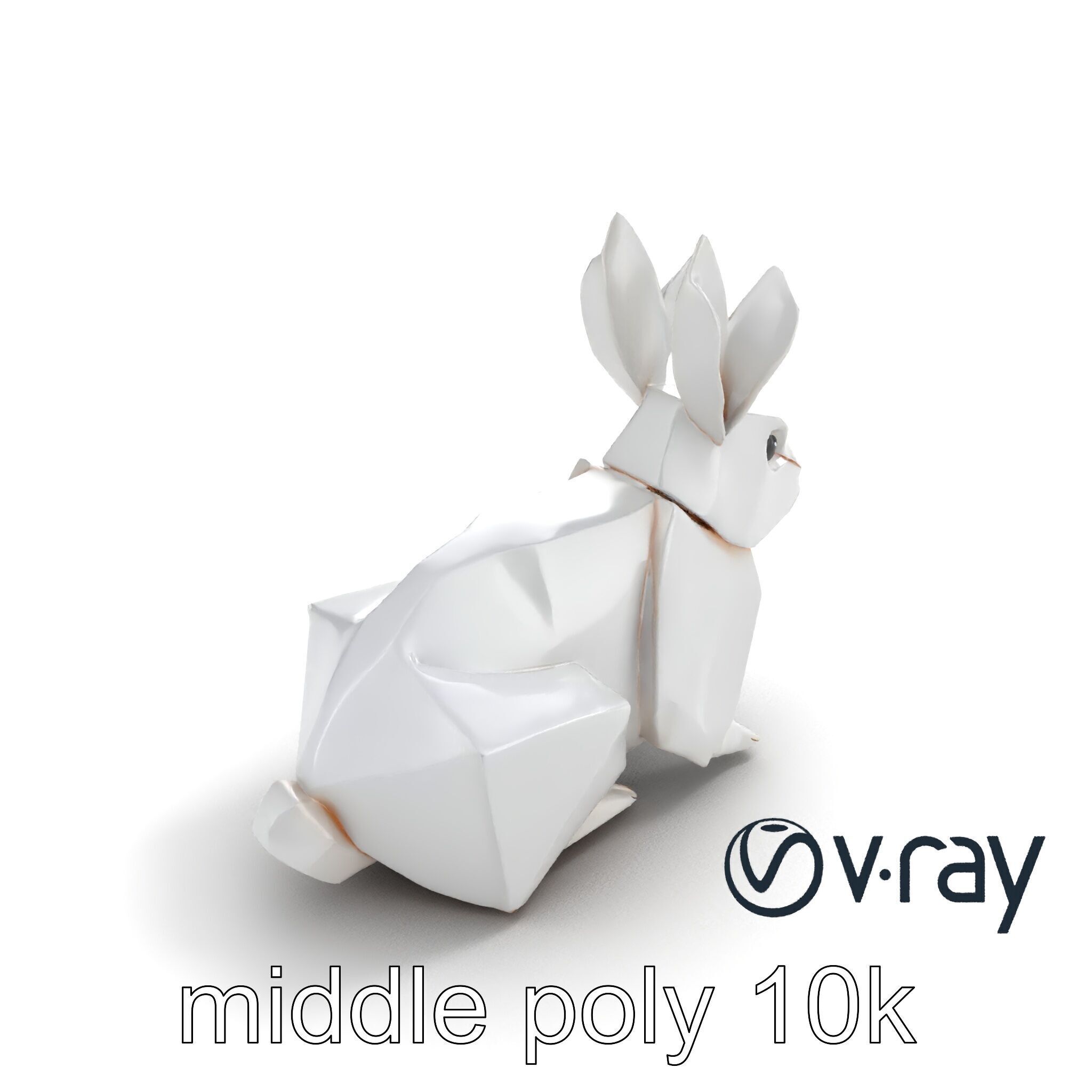 Origami Rabbit Sculpture Model Pack Low-poly 3D model_6