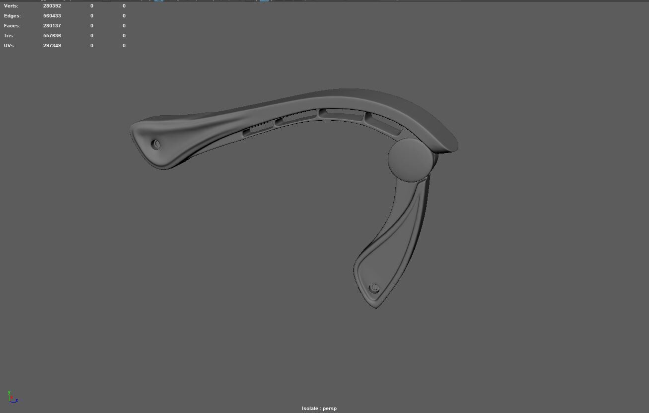 Chair Handrest multpile variations 3D model_13