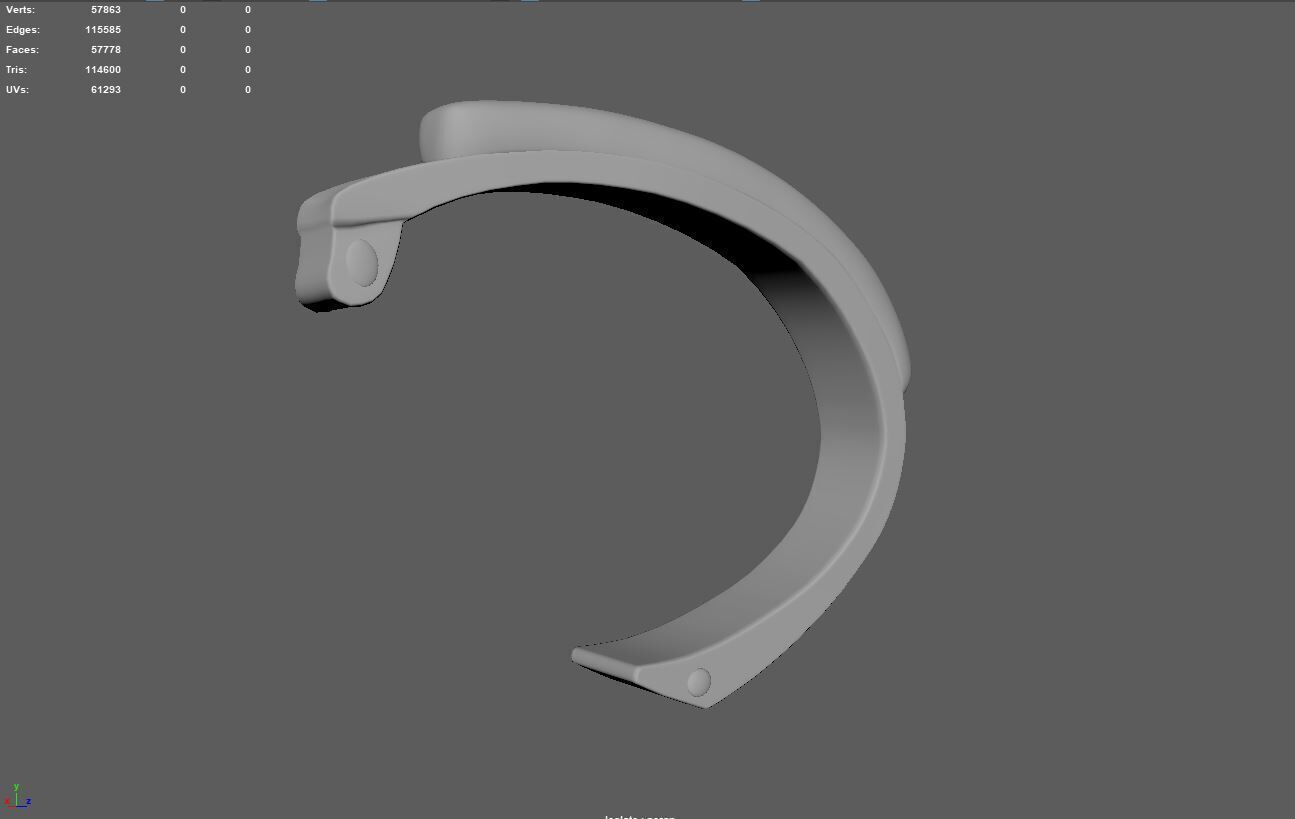 Chair Handrest multpile variations 3D model_5