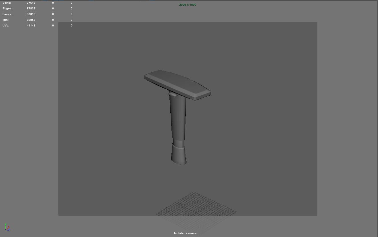 Chair Handrest multpile variations 3D model_4