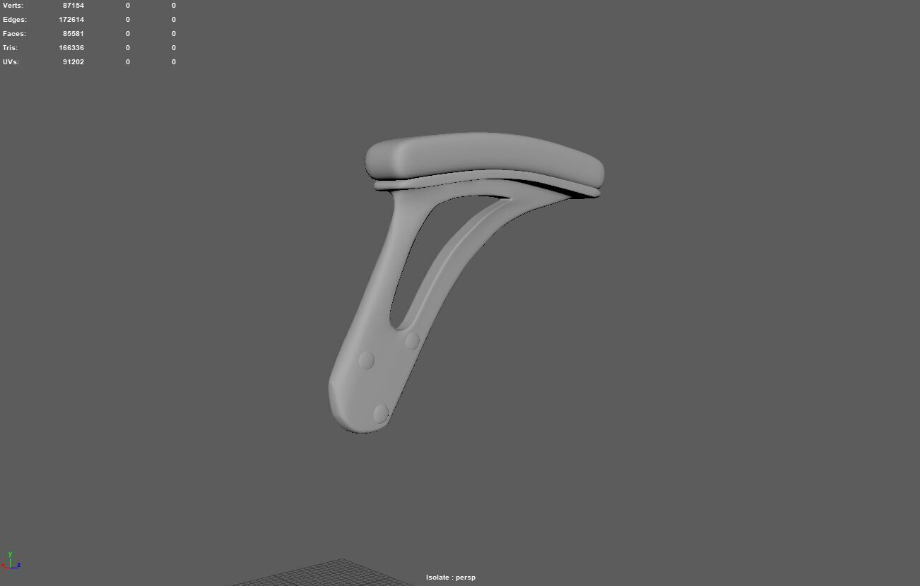 Chair Handrest multpile variations 3D model_22
