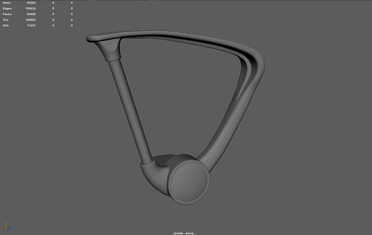 Chair Handrest multpile variations 3D model_6