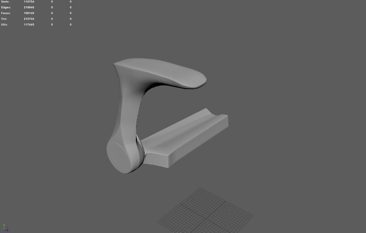 Chair Handrest multpile variations 3D model_28