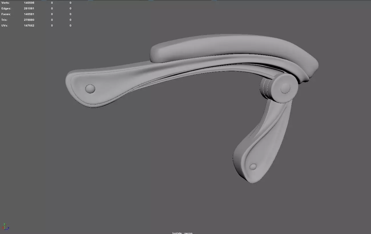 Chair Handrest multpile variations 3D model_0