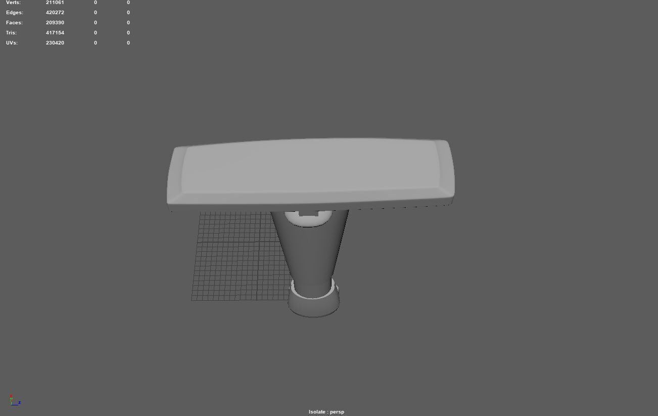 Chair Handrest multpile variations 3D model_3