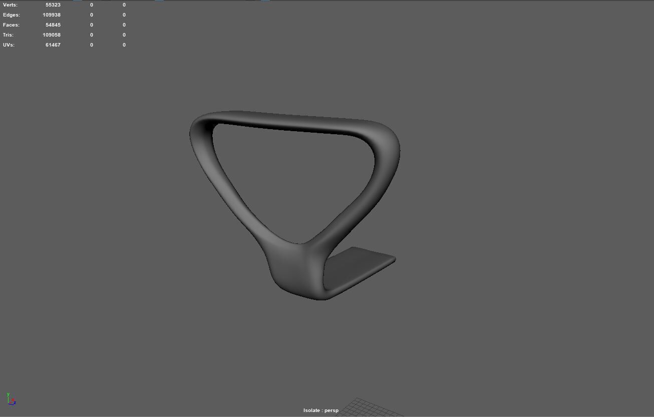 Chair Handrest multpile variations 3D model_7