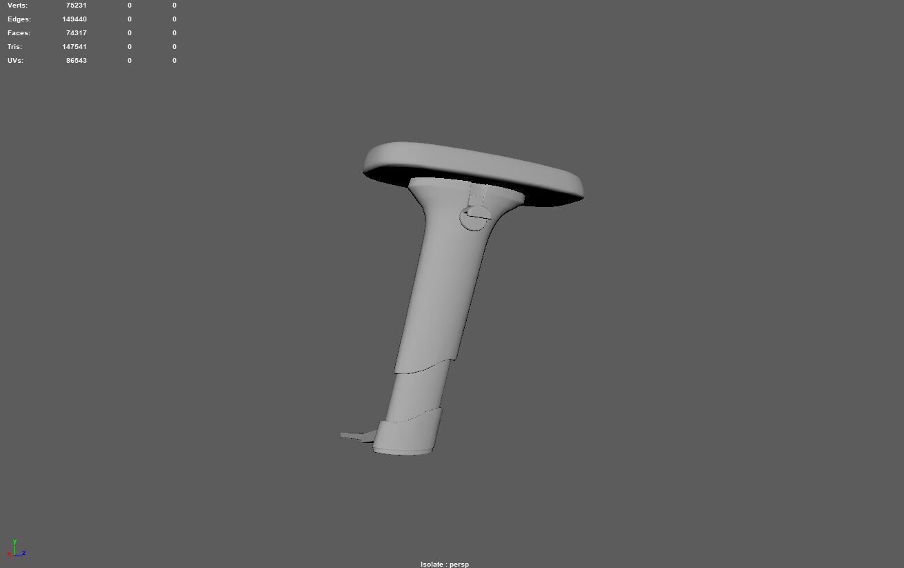 Chair Handrest multpile variations 3D model_29
