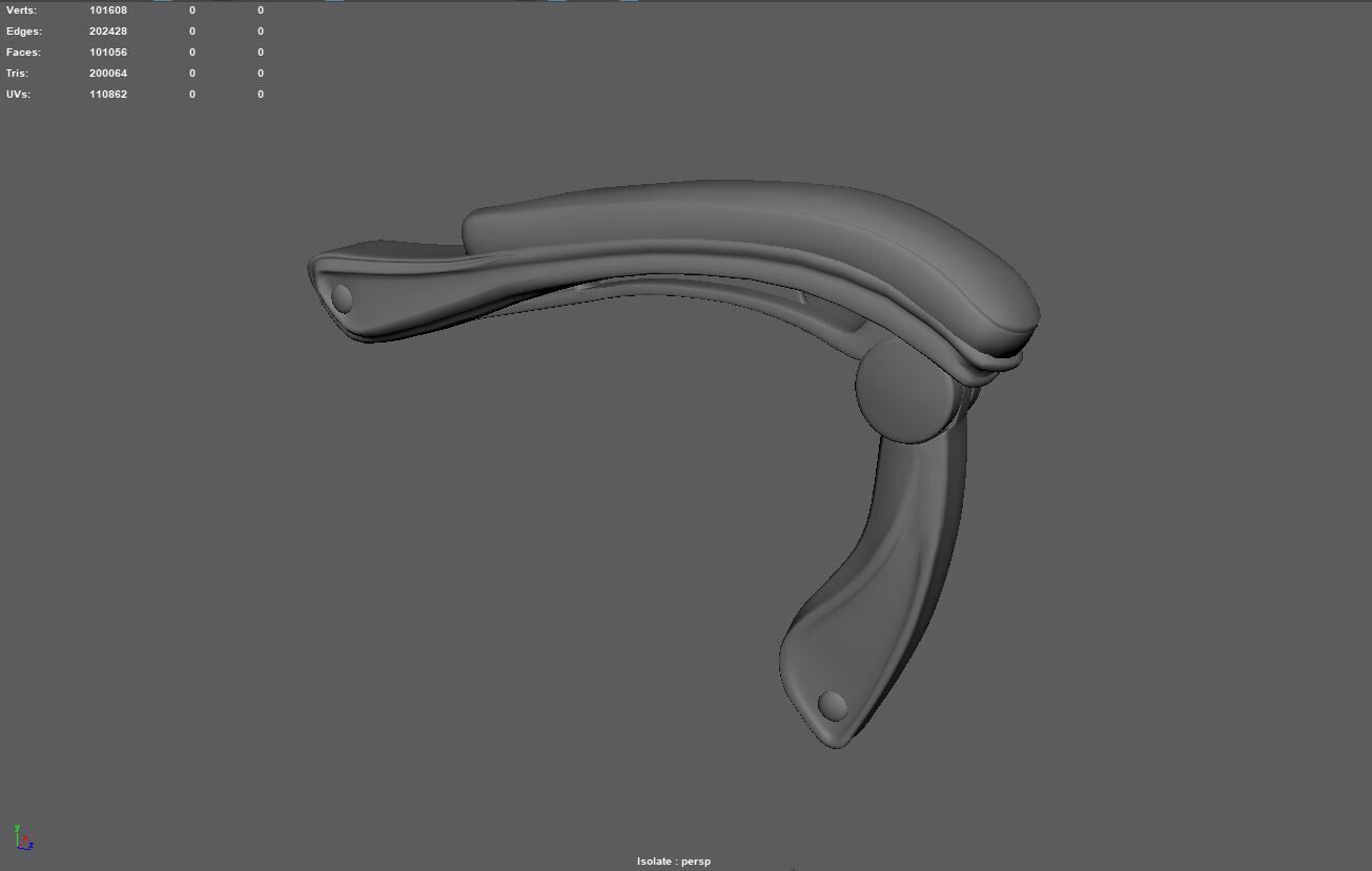 Chair Handrest multpile variations 3D model_21