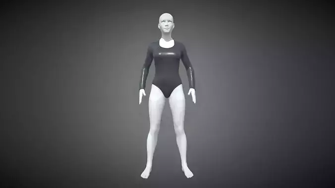Ladies Bodysuit With Genesis 8 In Low Poly