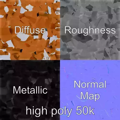 Origami Fox Sculpture with Textured Tail Model Pack