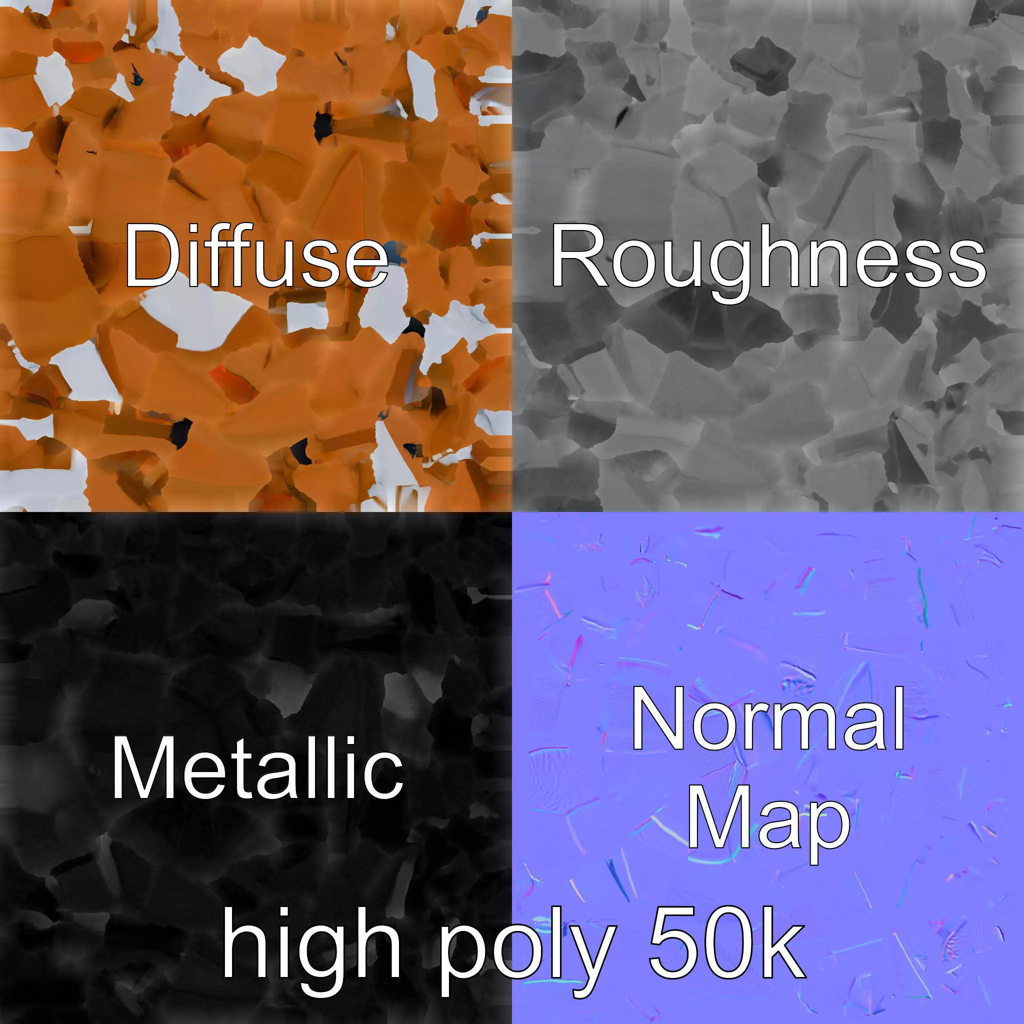 Origami Fox Sculpture with Textured Tail Model Pack Low-poly 3D model_0