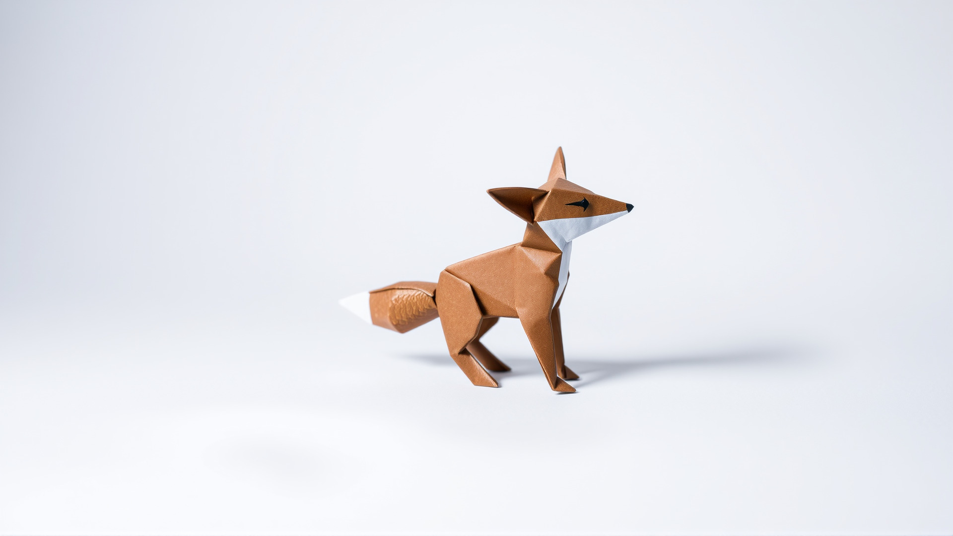Origami Fox Sculpture with Textured Tail Model Pack Low-poly 3D model_4