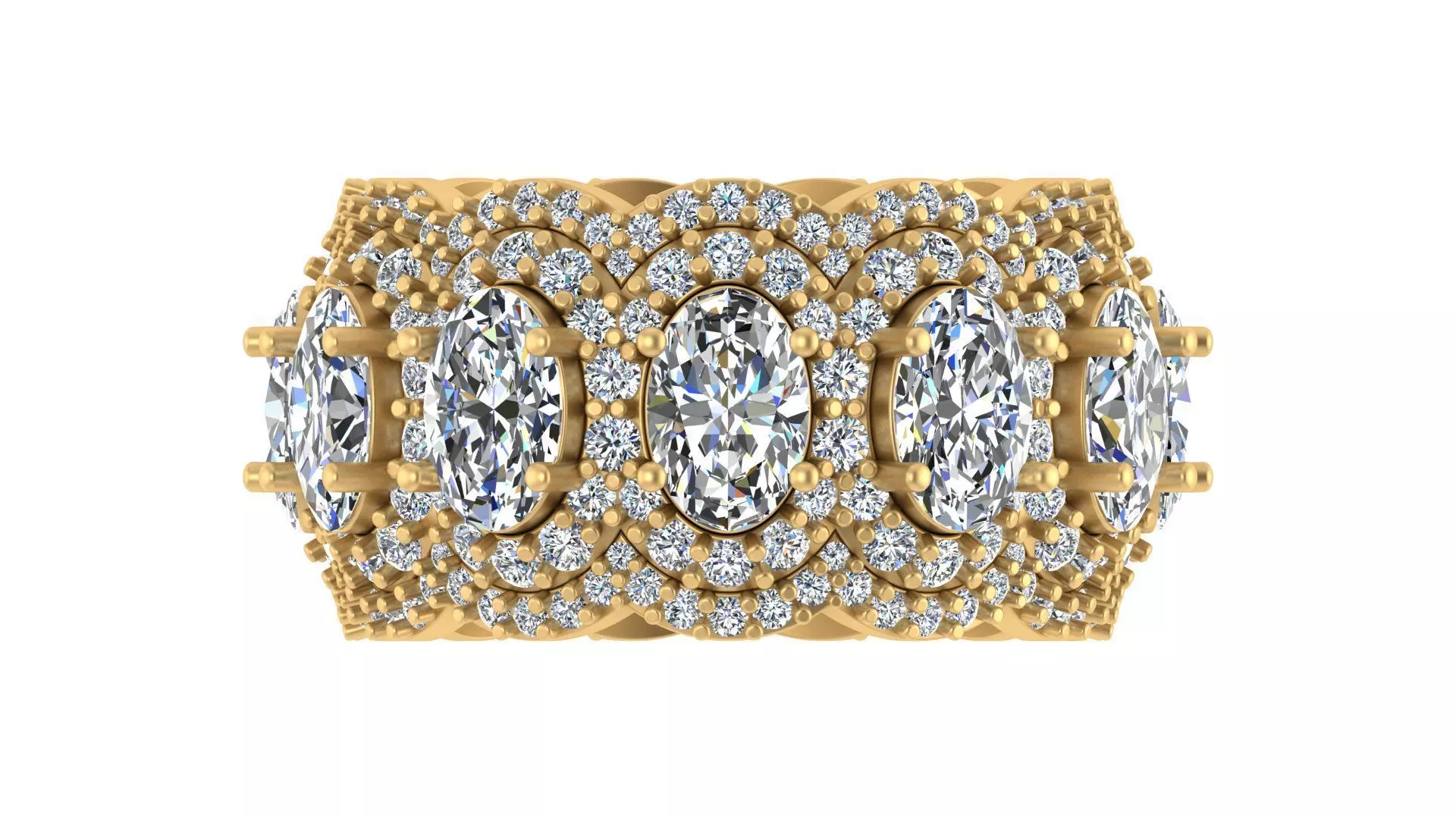 Luxury Oval-Cut Eternity Band Ring 3D print model