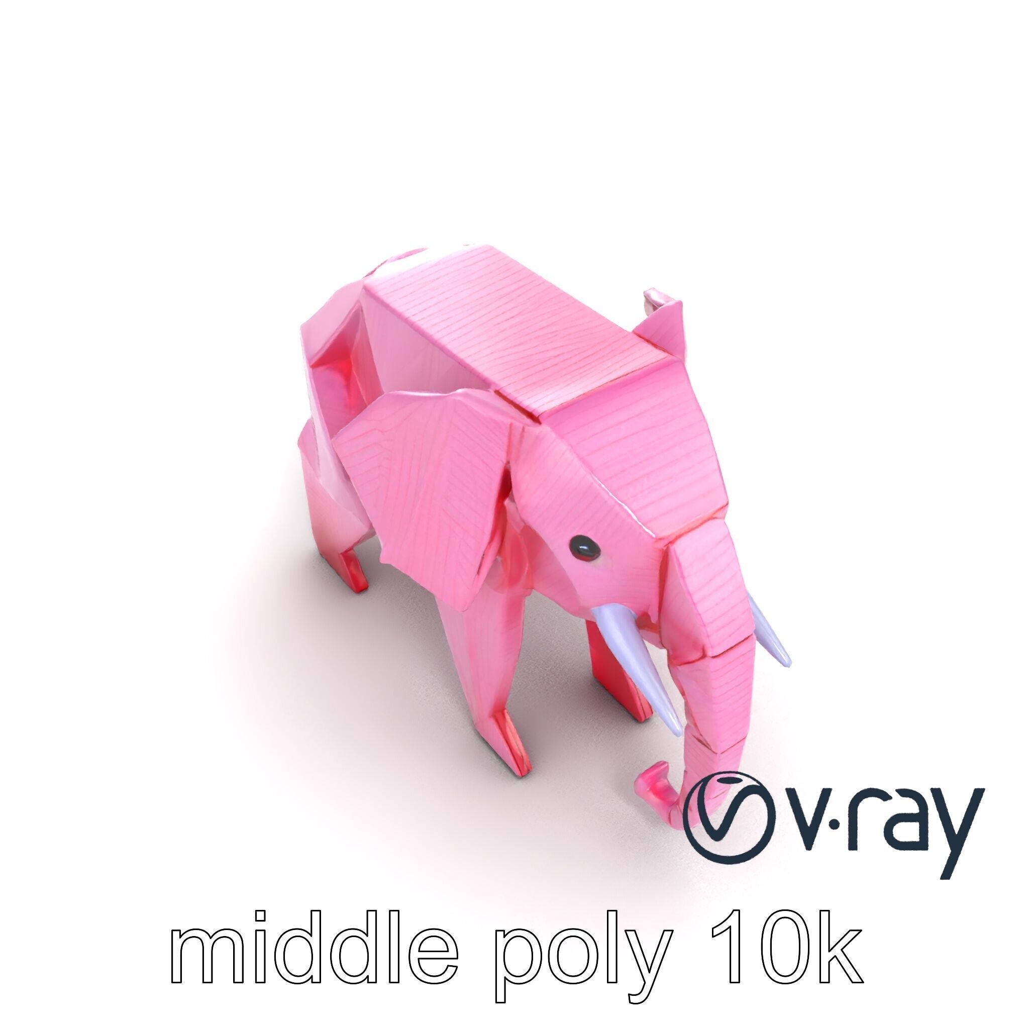 Origami Elephant Model Pack with Detailed Creases Low-poly 3D model_23