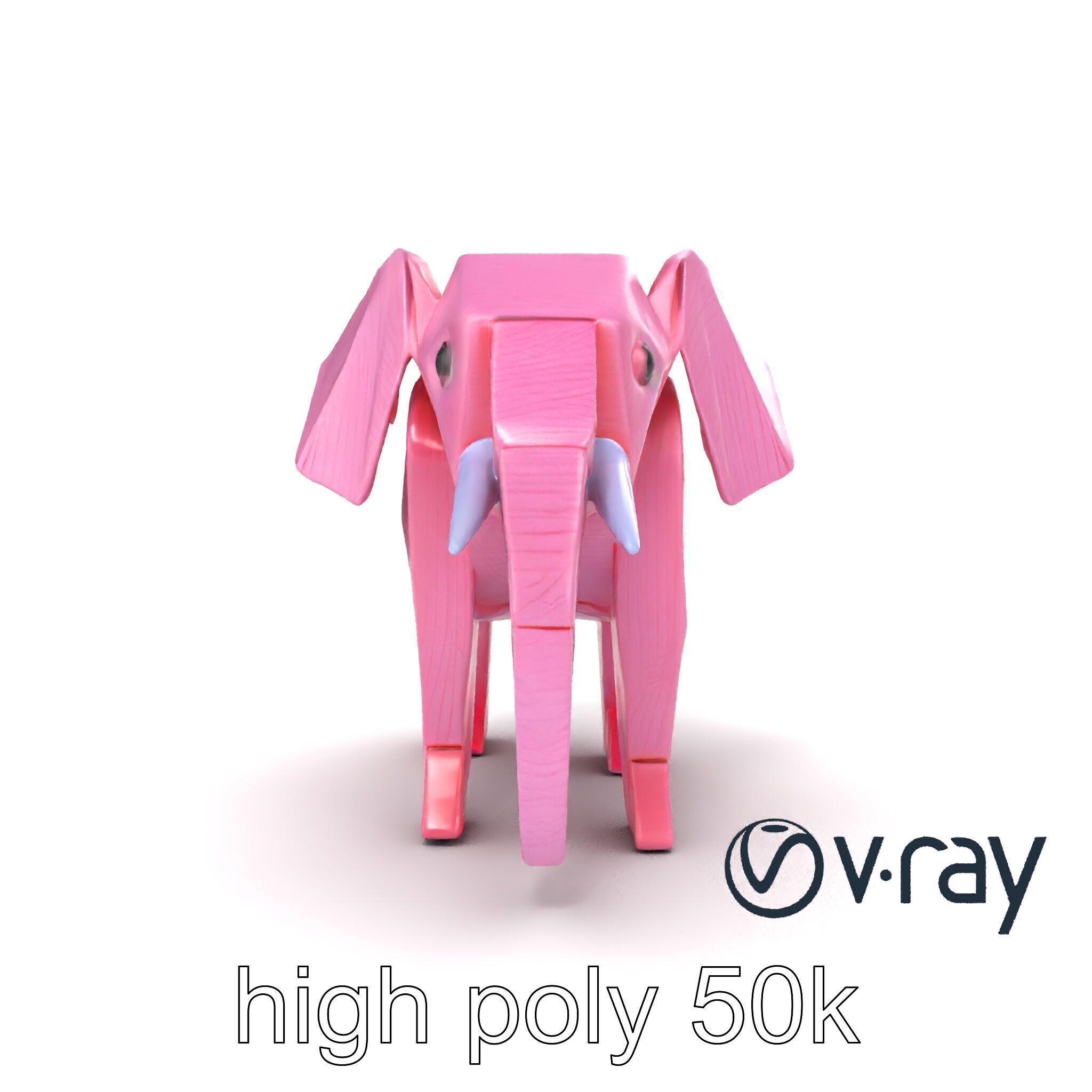 Origami Elephant Model Pack with Detailed Creases Low-poly 3D model_20