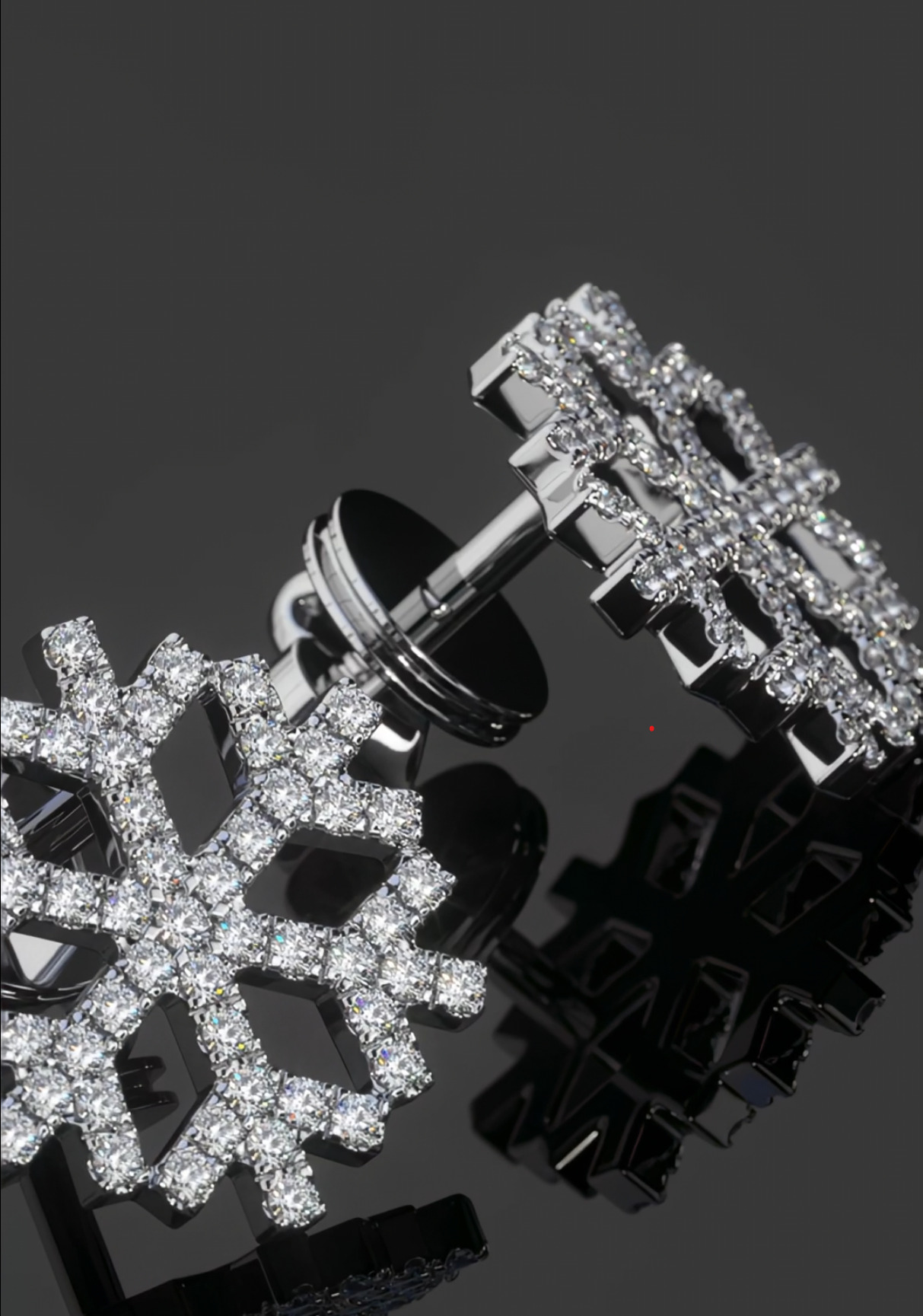 earring snowflake 3D print model_2