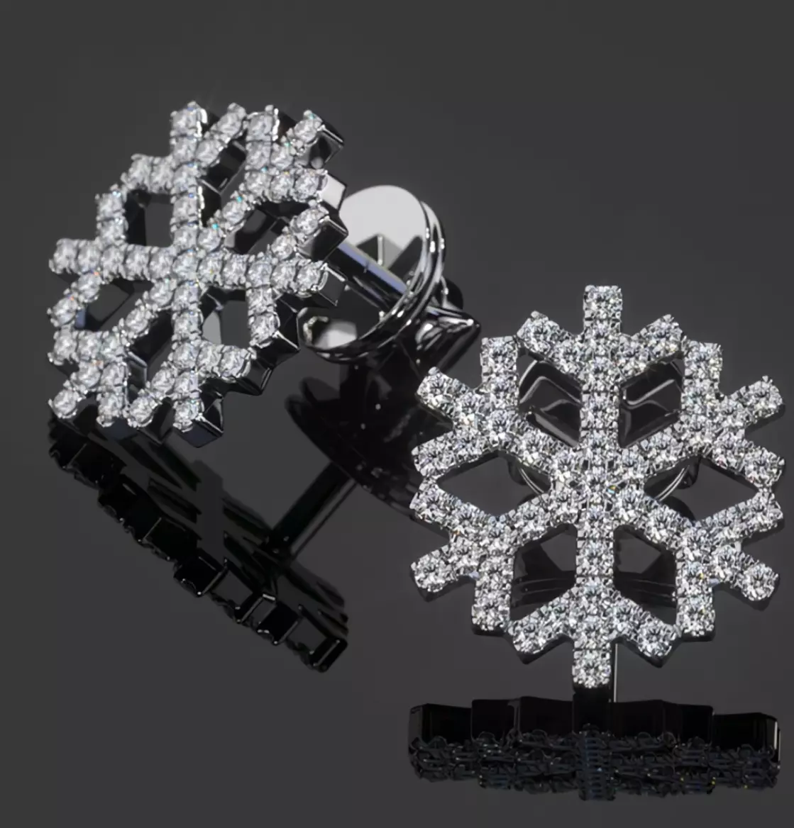 earring snowflake 3D print model_0