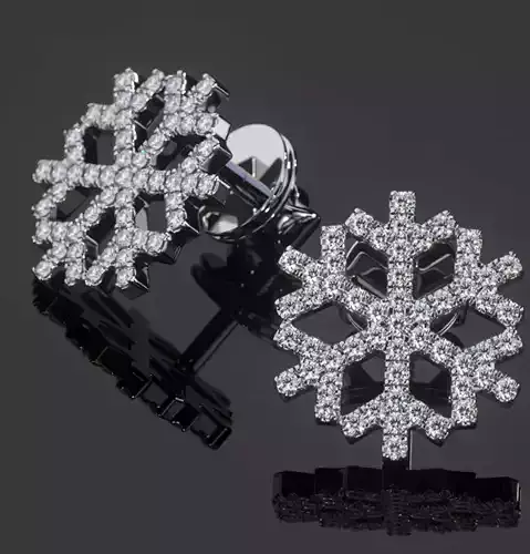 earring snowflake 3D print model