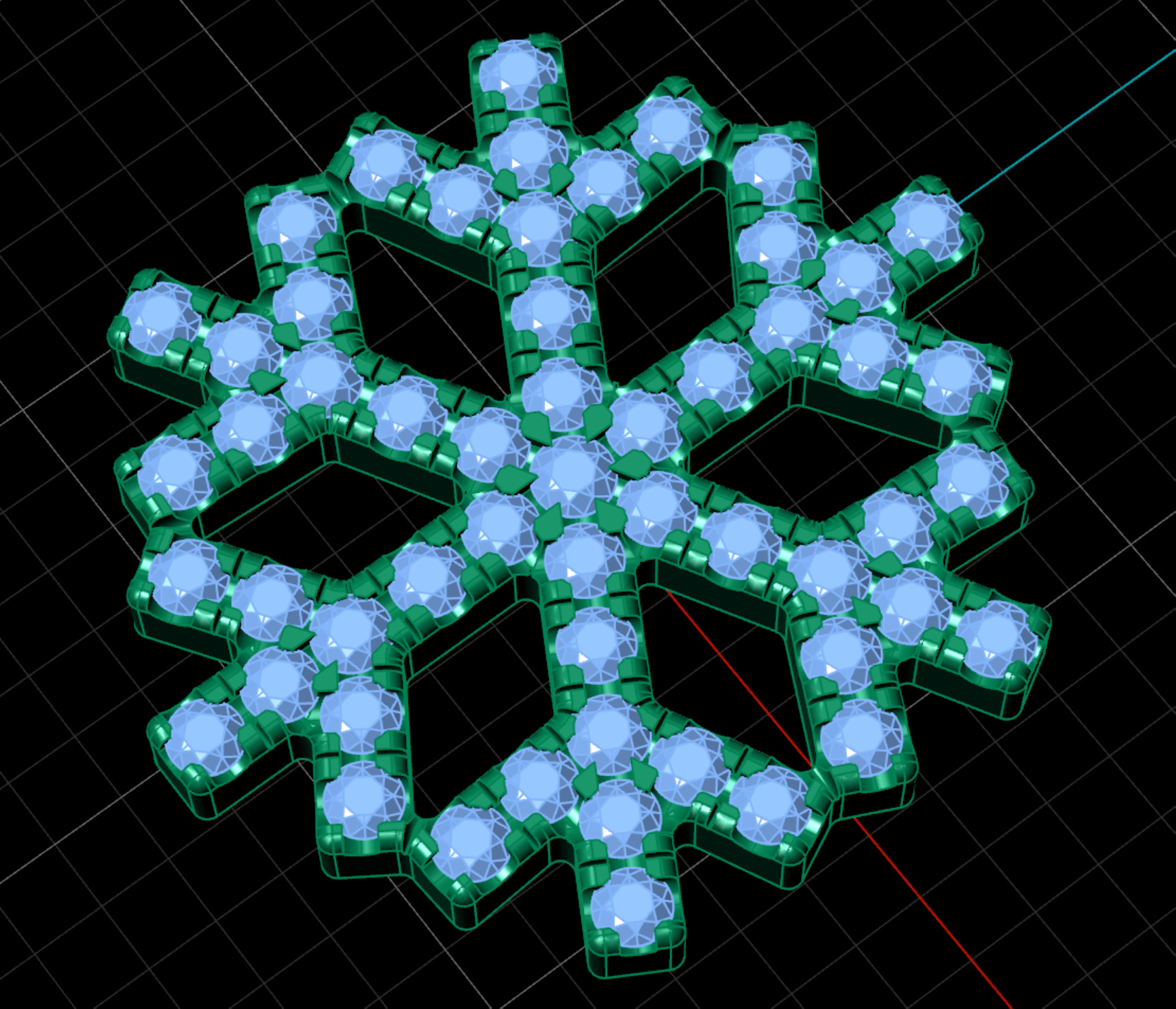 earring snowflake 3D print model_3