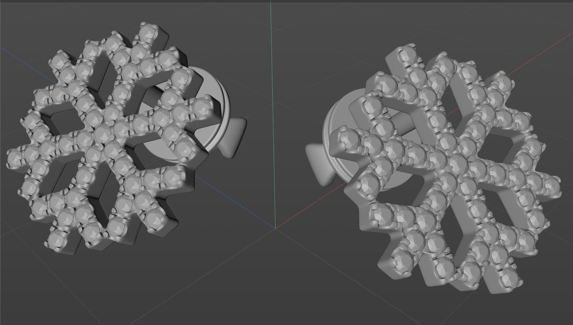 earring snowflake 3D print model_10