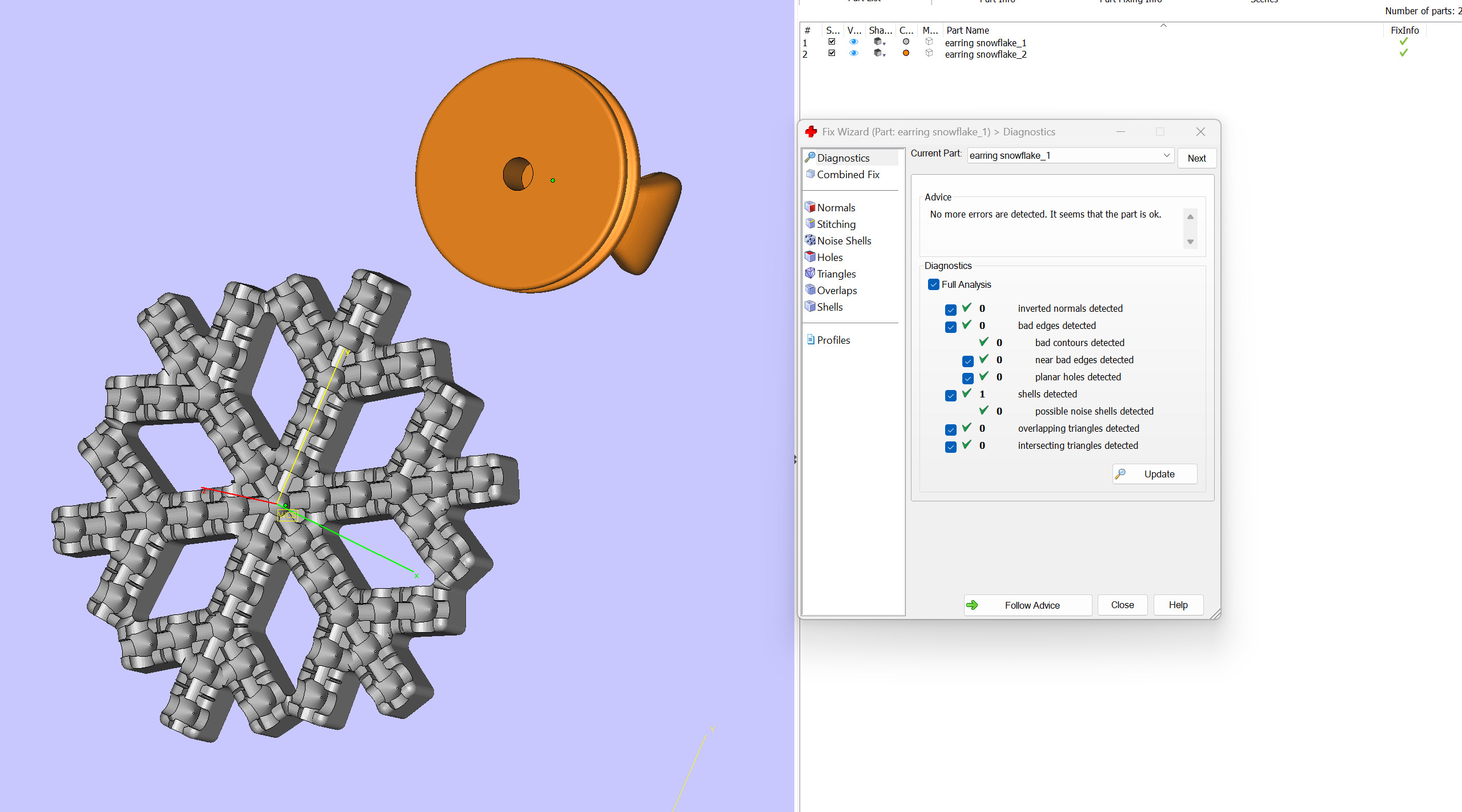 earring snowflake 3D print model_11