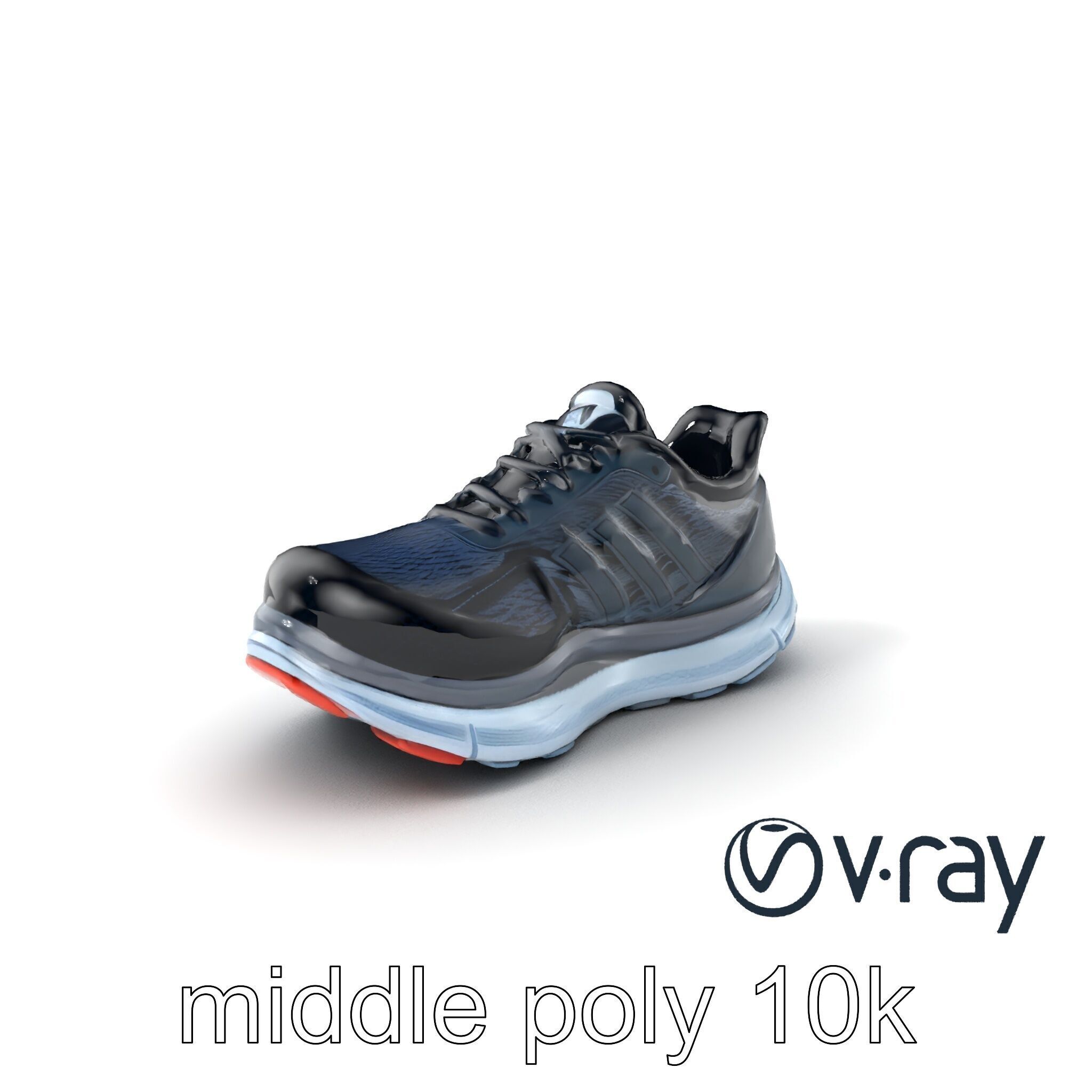 Premium Running Sneaker Engineered Mesh model pack Low-poly 3D model_3