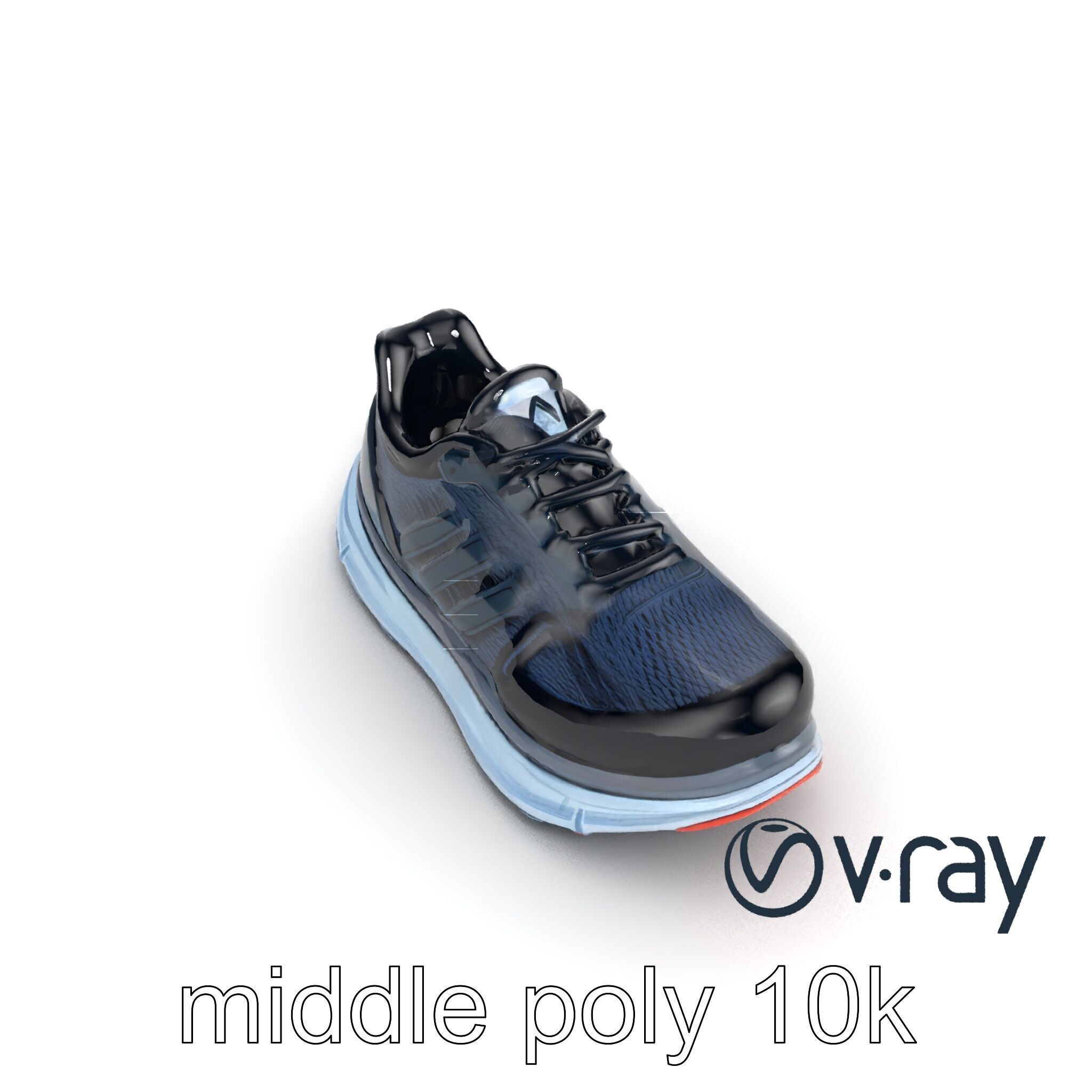 Premium Running Sneaker Engineered Mesh model pack Low-poly 3D model_9
