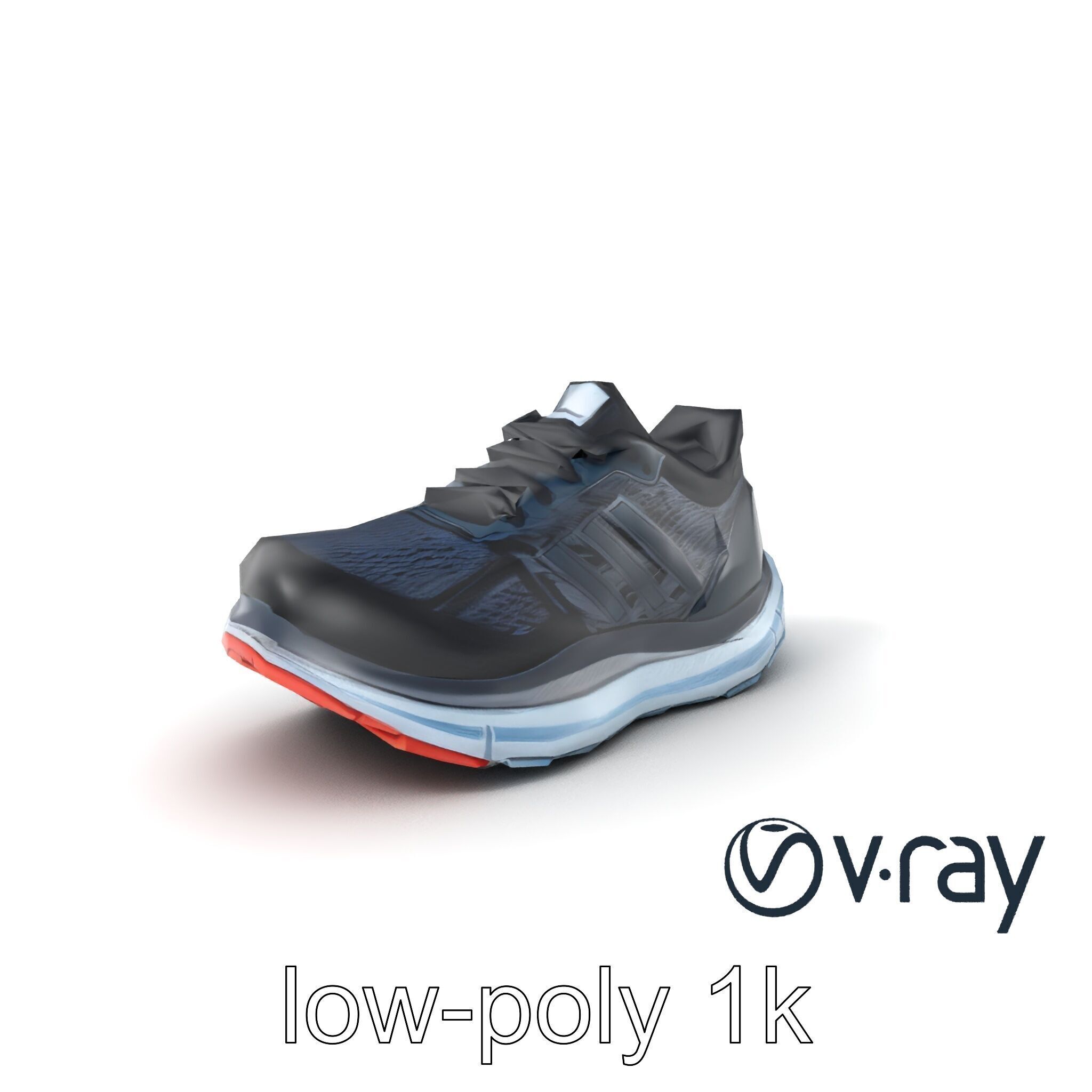 Premium Running Sneaker Engineered Mesh model pack Low-poly 3D model_2