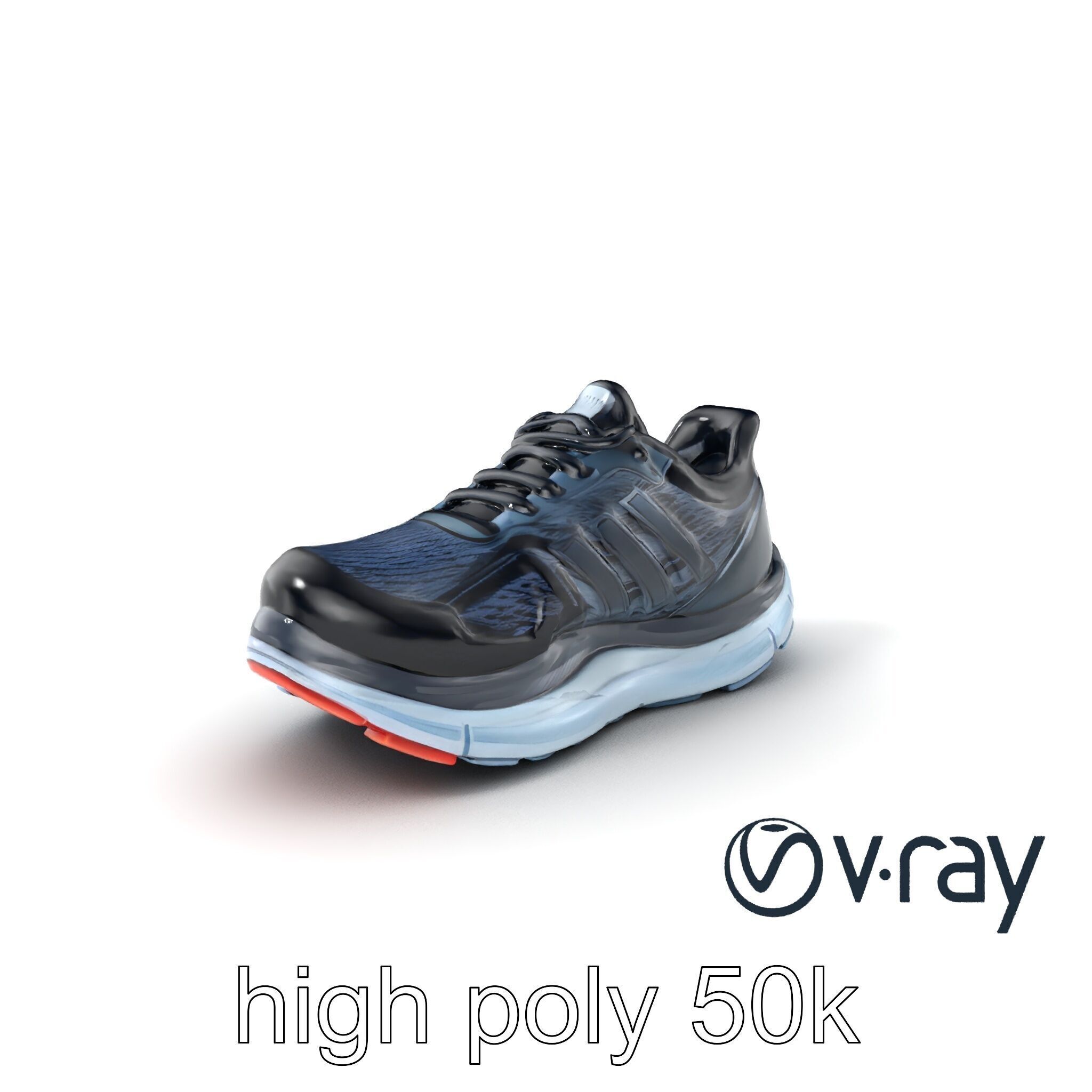 Premium Running Sneaker Engineered Mesh model pack Low-poly 3D model_5