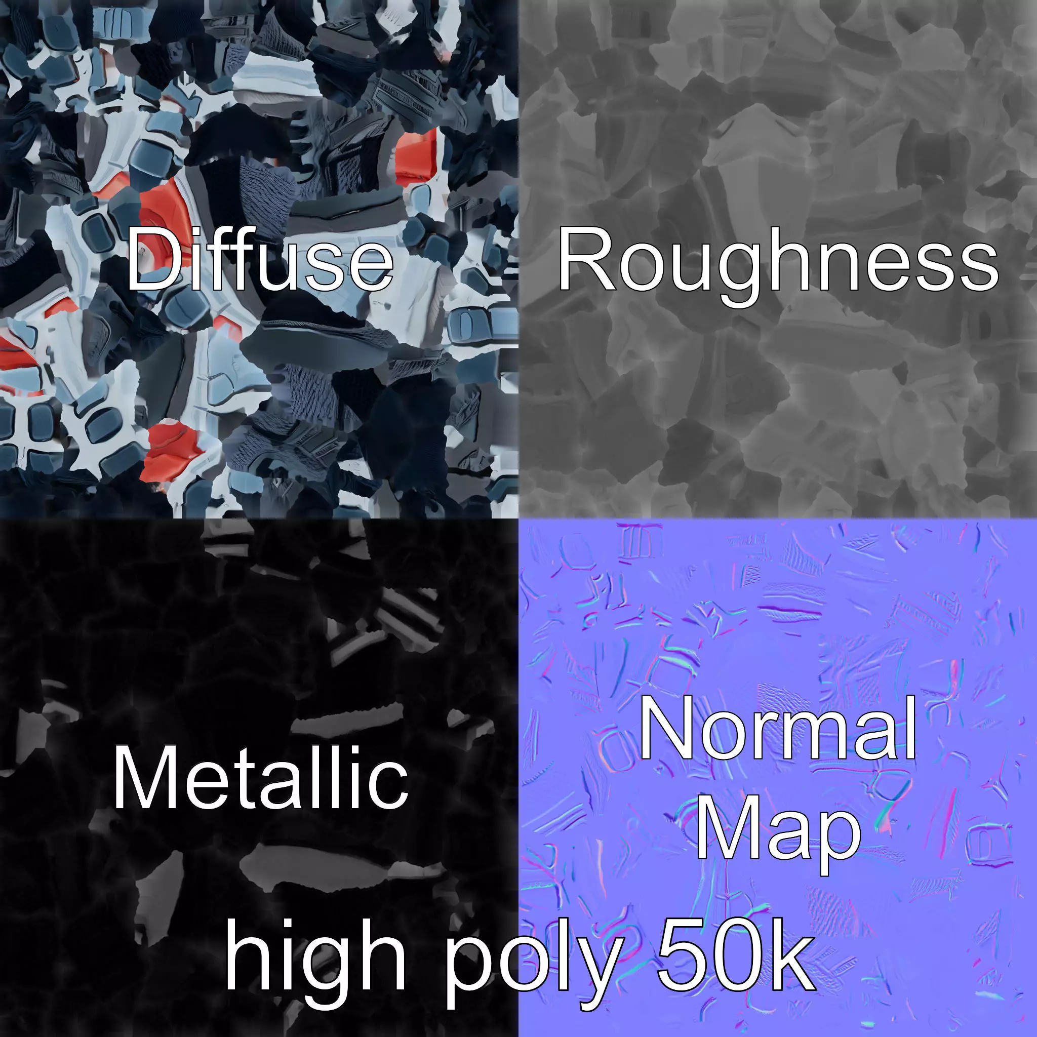 Premium Running Sneaker Engineered Mesh model pack Low-poly 3D model_0