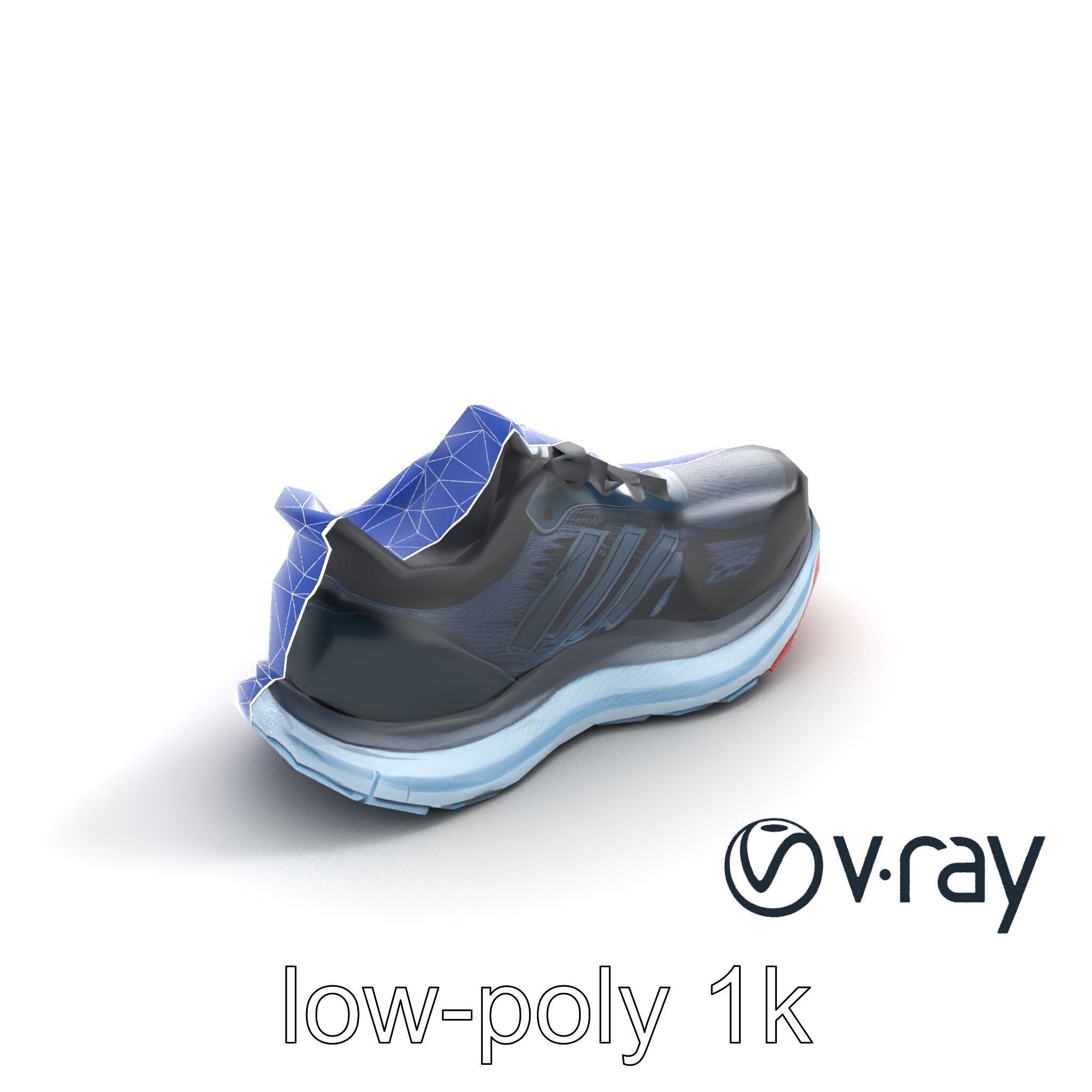 Premium Running Sneaker Engineered Mesh model pack Low-poly 3D model_30