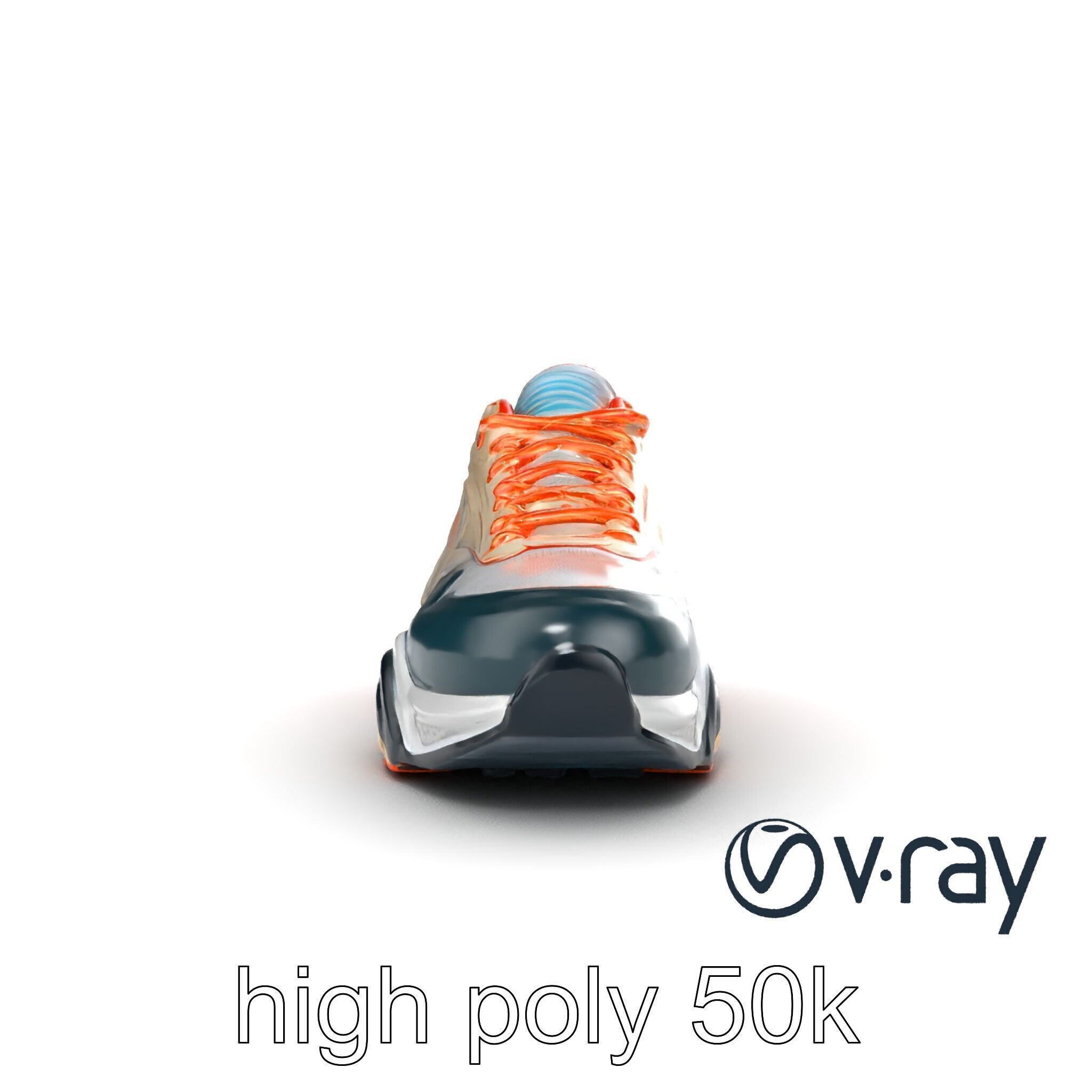 Retro-Futuristic Sneaker Innovative Sole Design model pack Low-poly 3D model_17