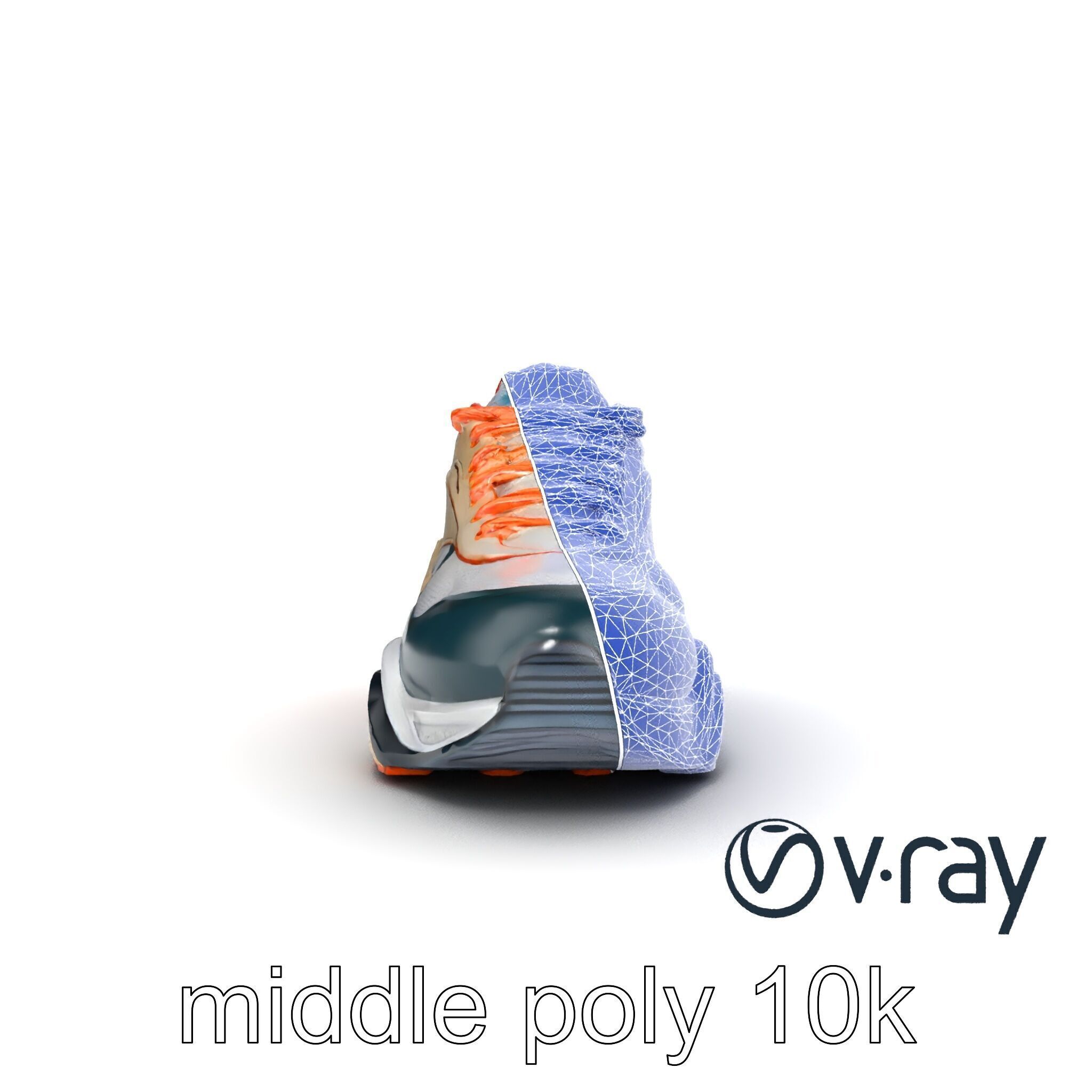 Retro-Futuristic Sneaker Innovative Sole Design model pack Low-poly 3D model_15