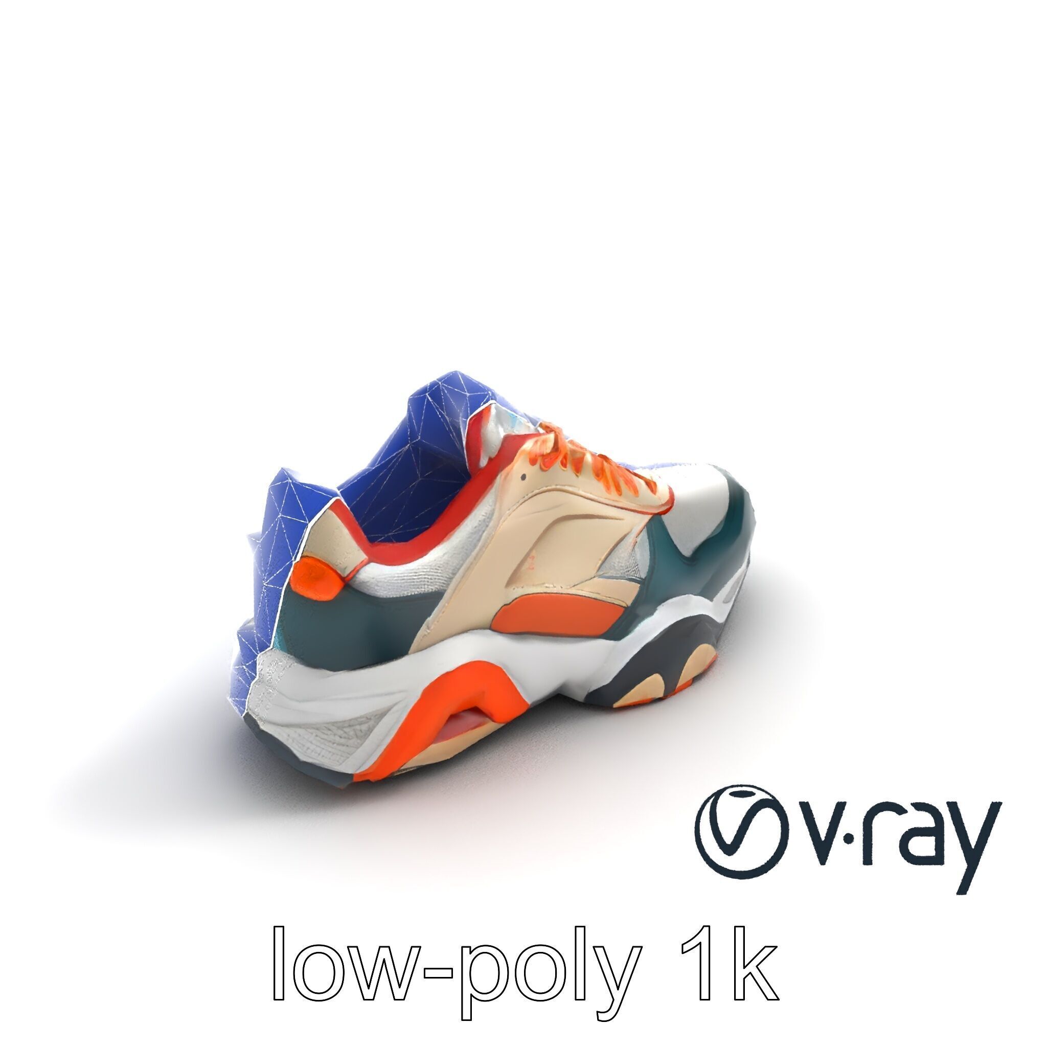 Retro-Futuristic Sneaker Innovative Sole Design model pack Low-poly 3D model_21