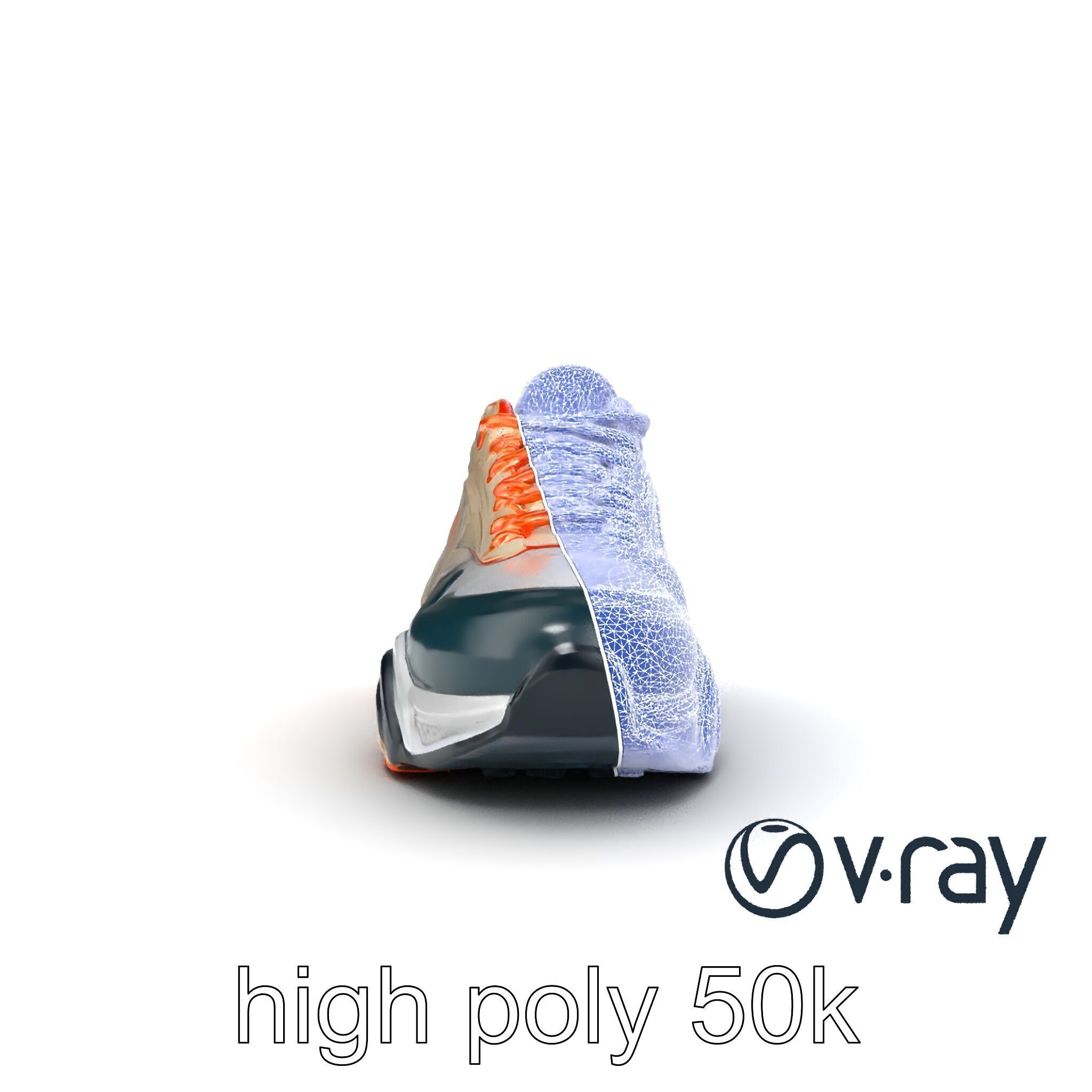 Retro-Futuristic Sneaker Innovative Sole Design model pack Low-poly 3D model_23