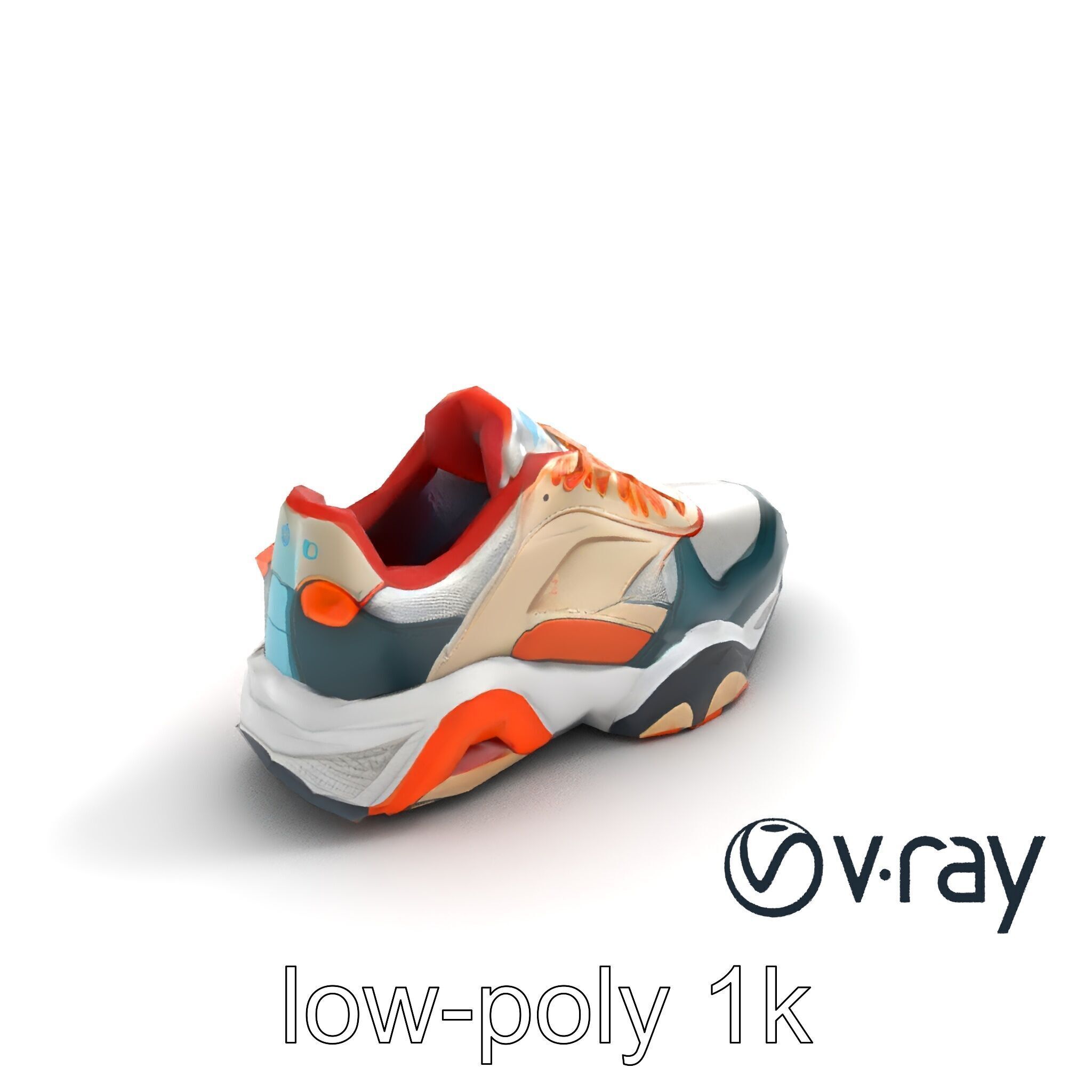 Retro-Futuristic Sneaker Innovative Sole Design model pack Low-poly 3D model_7