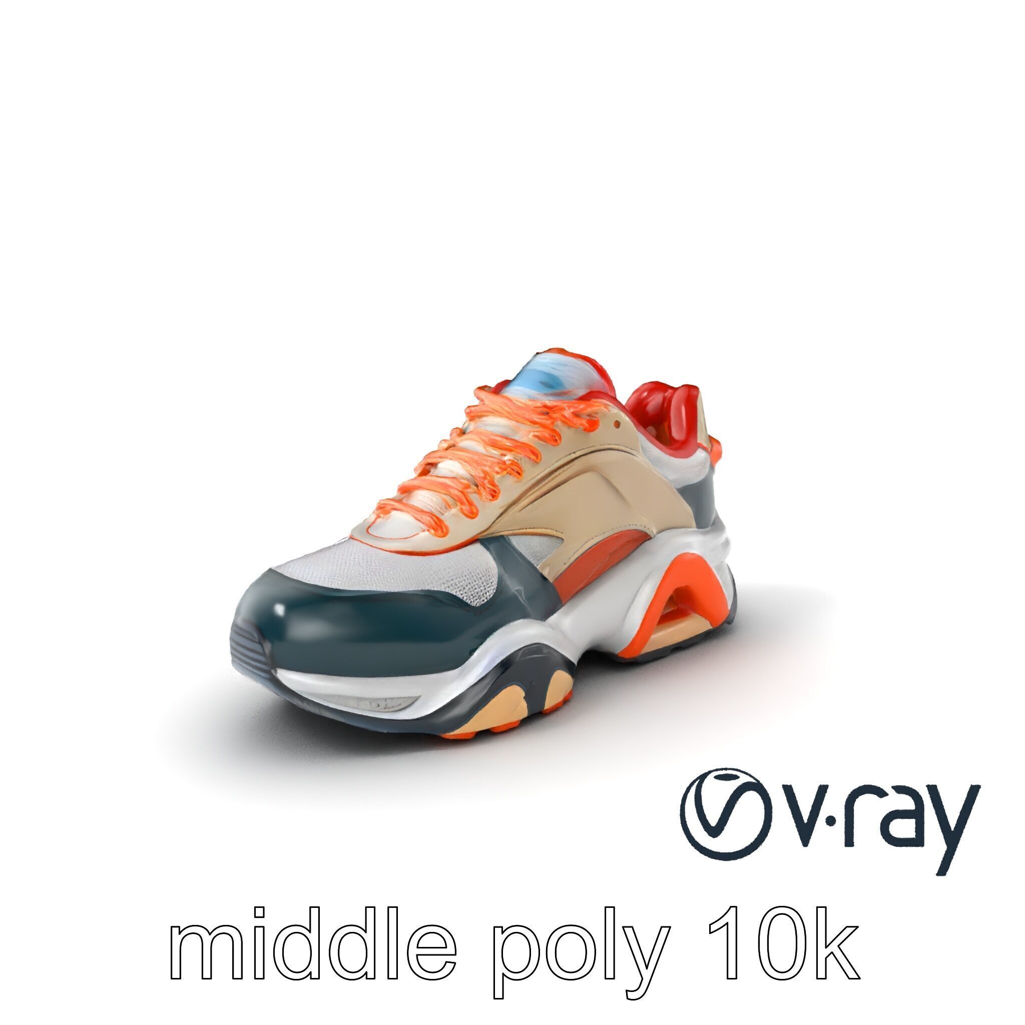 Retro-Futuristic Sneaker Innovative Sole Design model pack Low-poly 3D model_3