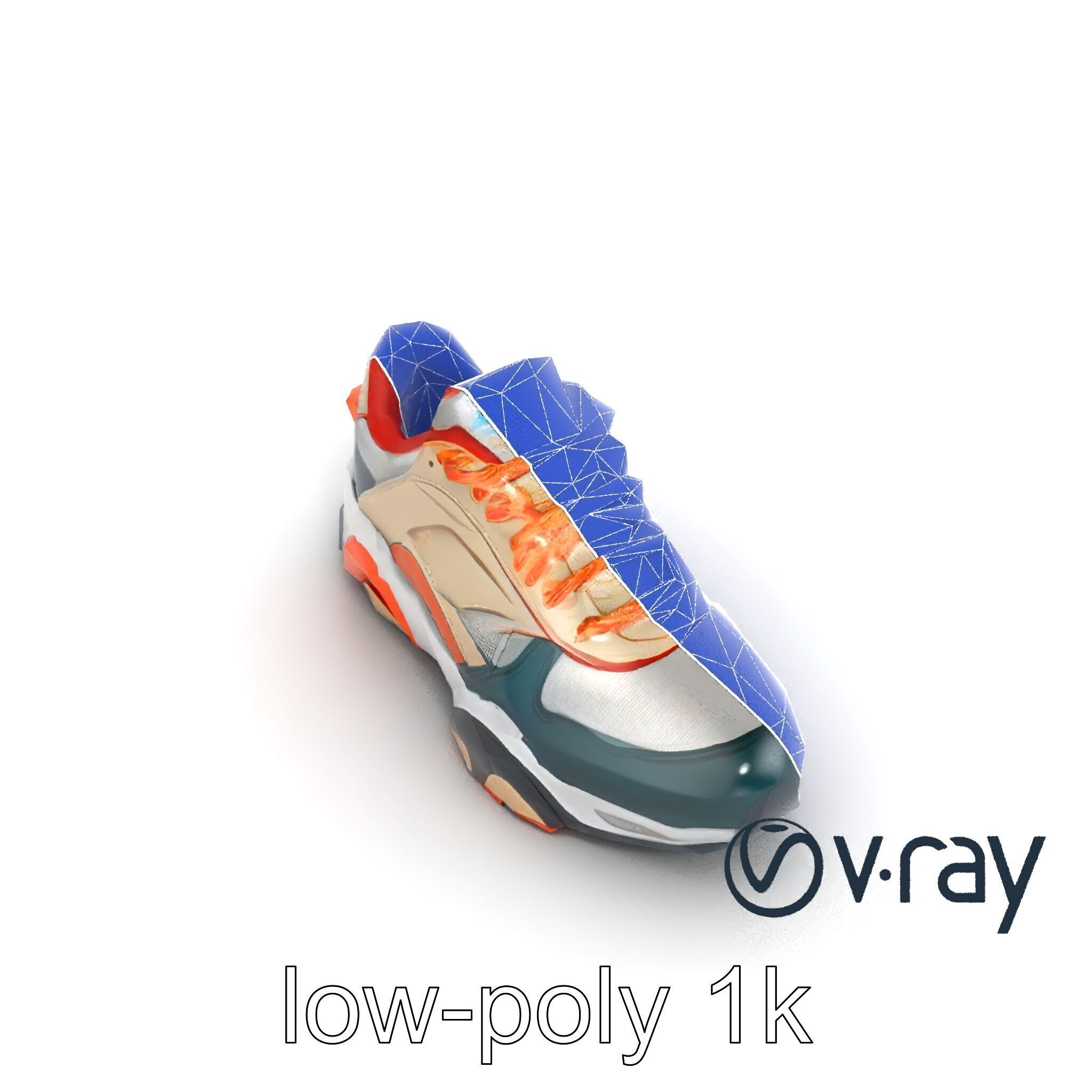 Retro-Futuristic Sneaker Innovative Sole Design model pack Low-poly 3D model_13