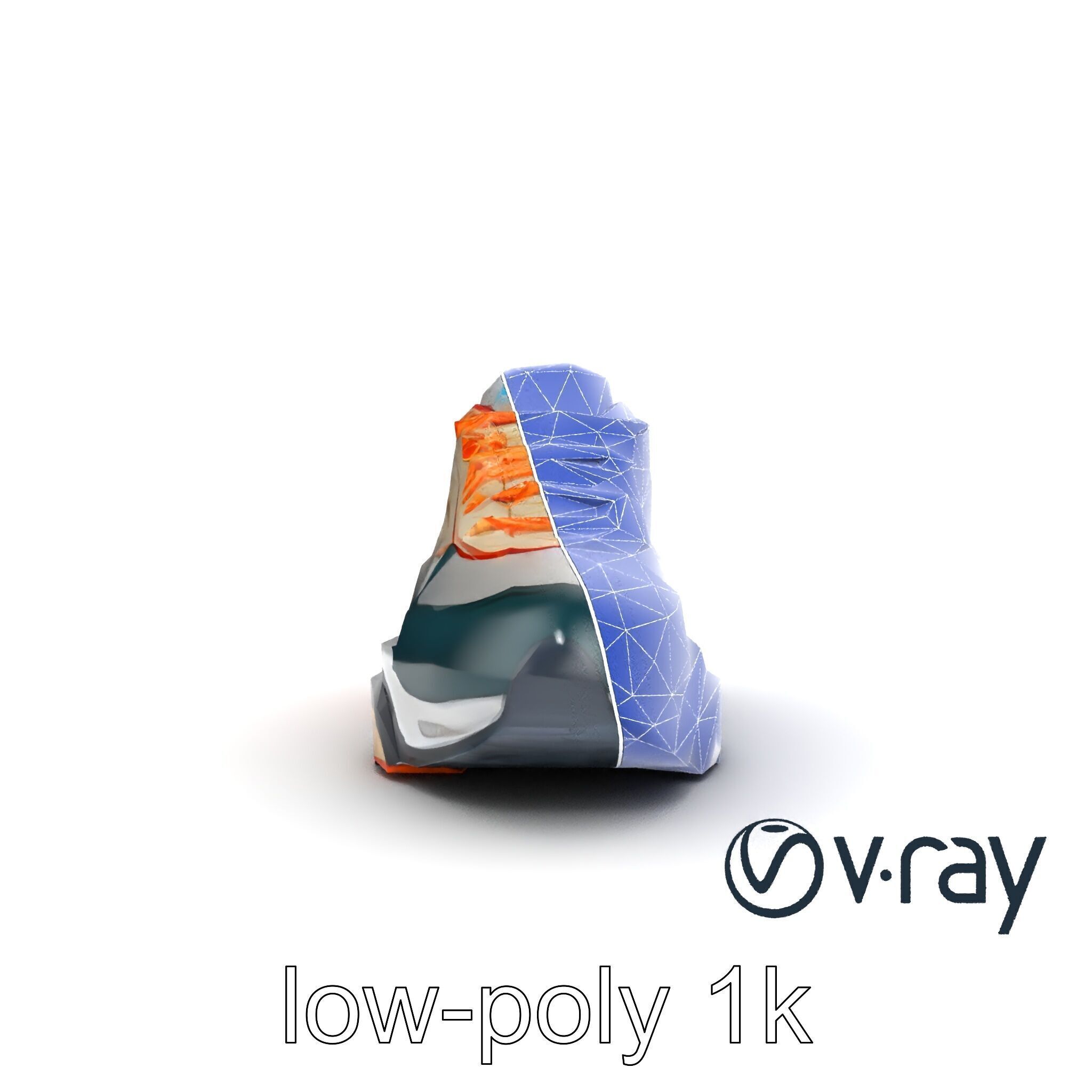 Retro-Futuristic Sneaker Innovative Sole Design model pack Low-poly 3D model_31