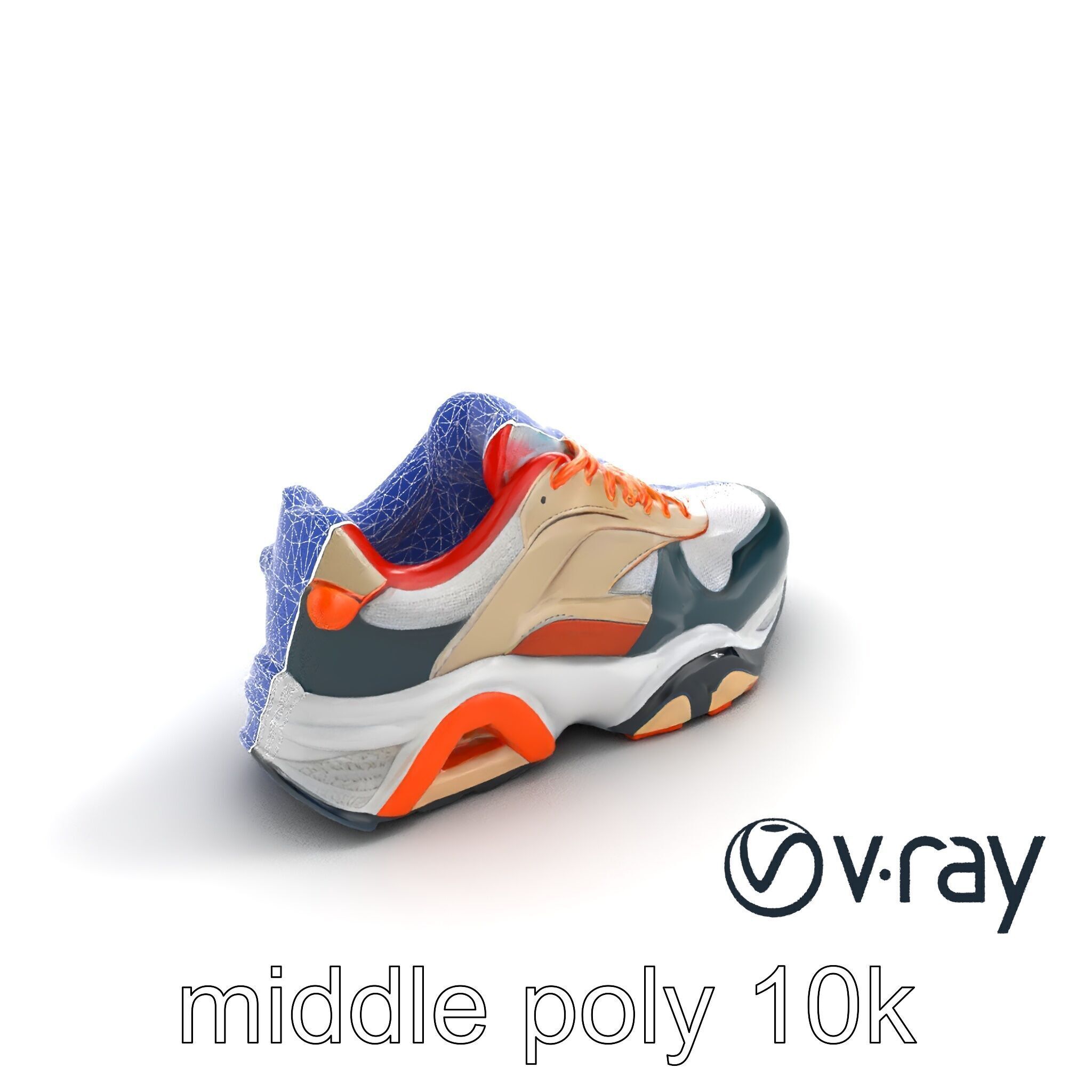 Retro-Futuristic Sneaker Innovative Sole Design model pack Low-poly 3D model_12