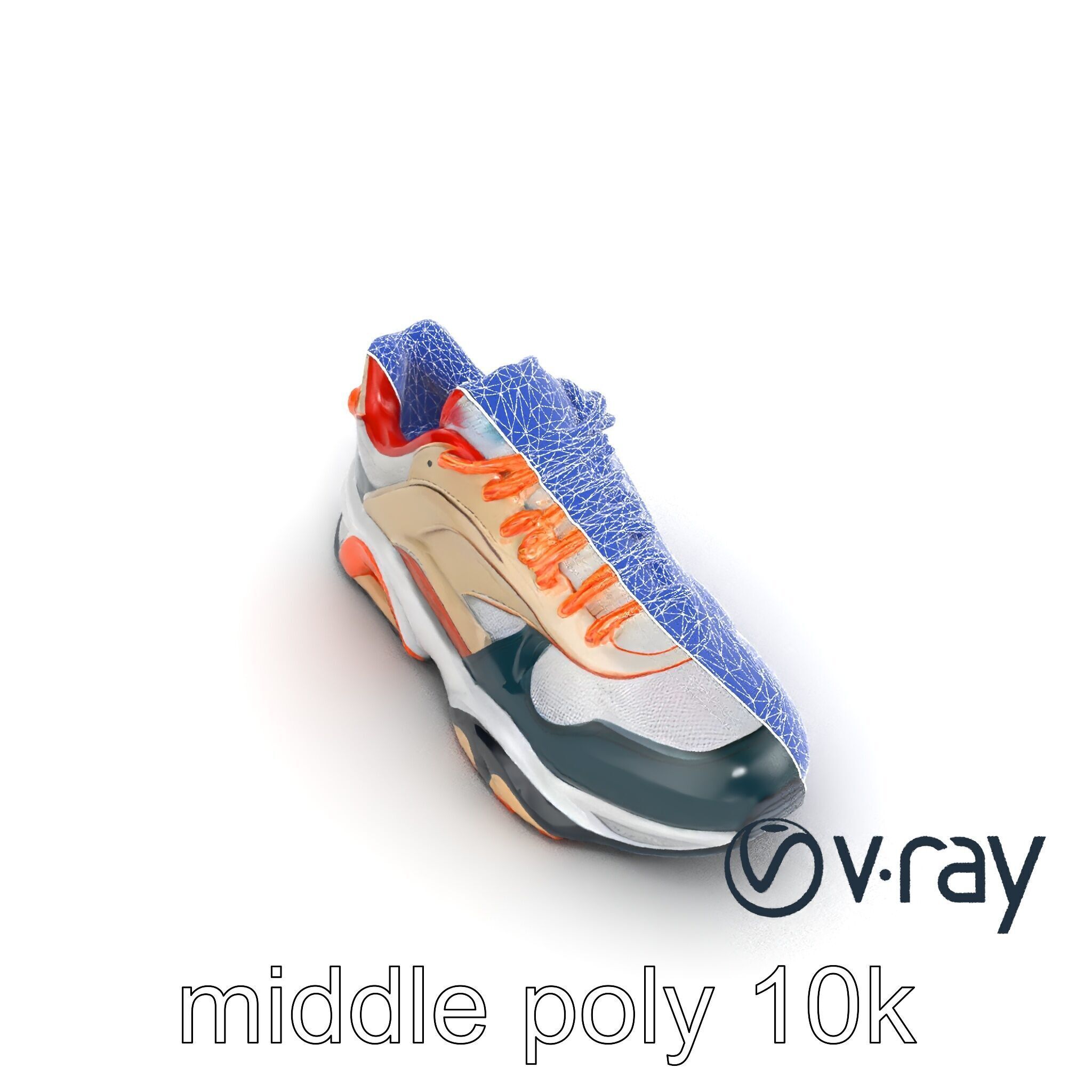 Retro-Futuristic Sneaker Innovative Sole Design model pack Low-poly 3D model_18